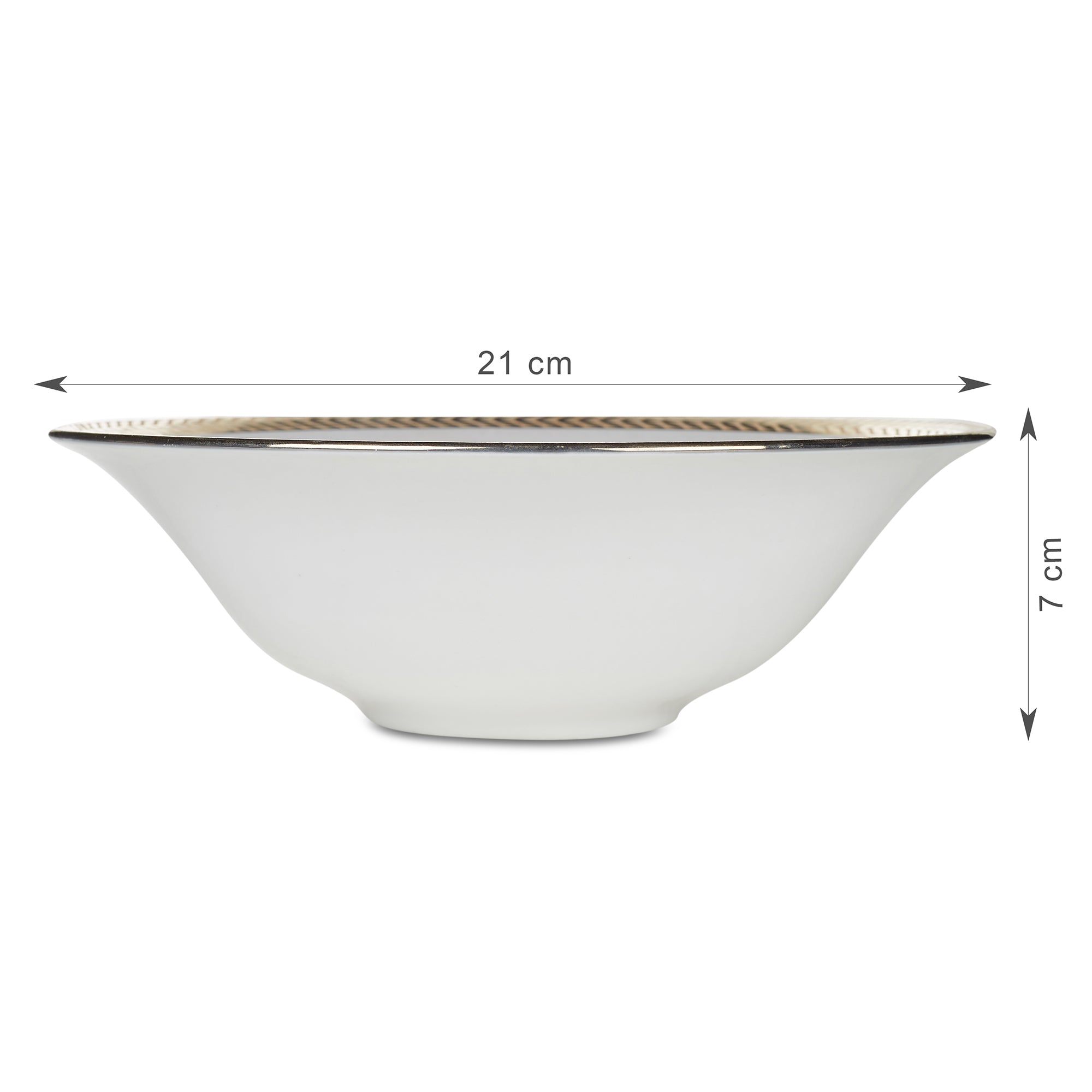 Amour Real Gold-Plated Bone China Diana Serving Bowl in Grey & White Colour