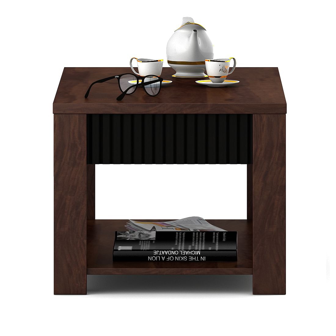 Understated Charm (Paddington 3 + 2 Seater Sofa Set Dark Brown + Antwerp Flute Centre Table)