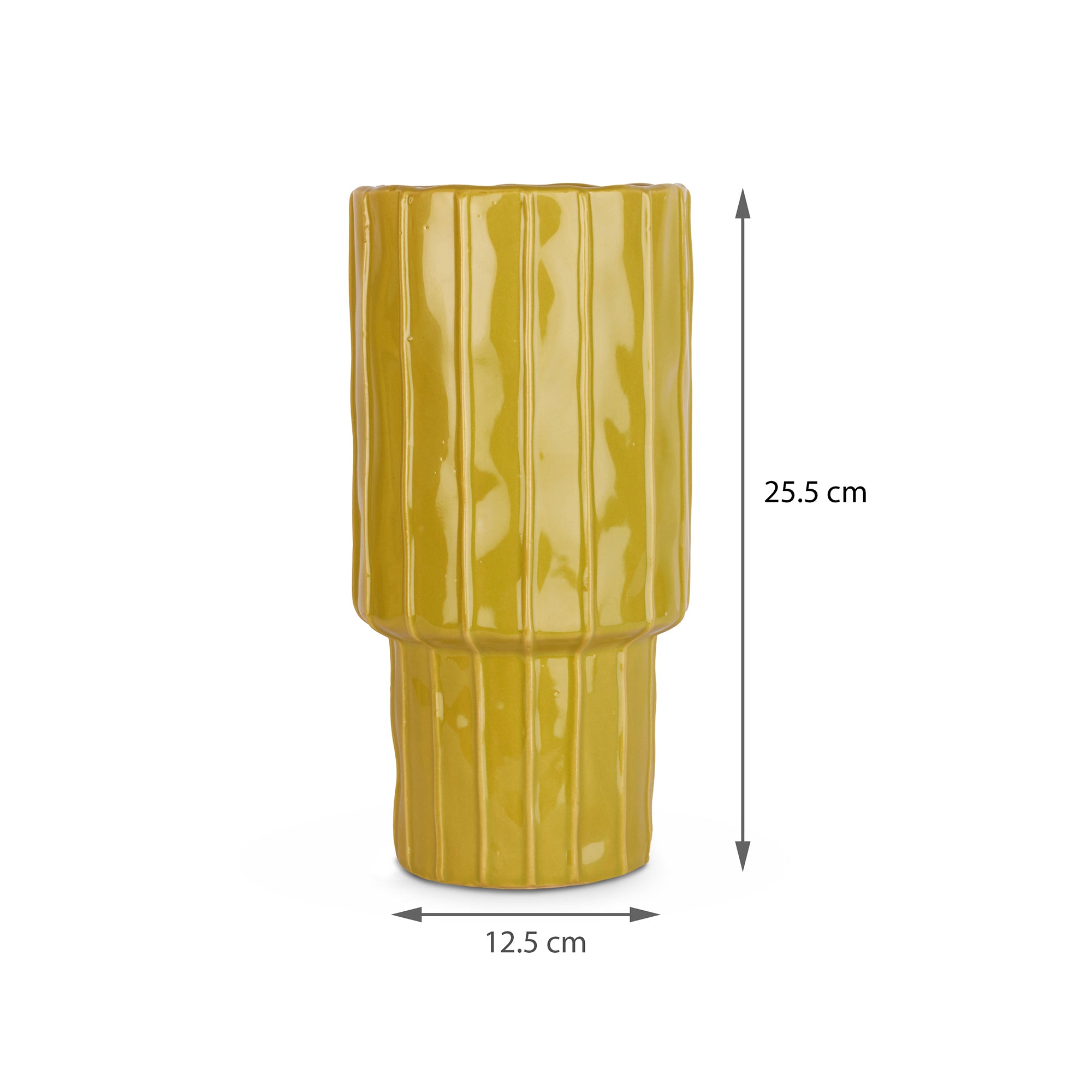 Alura Tropical Glossy Ceramic Planter 26Cm in Green Colour