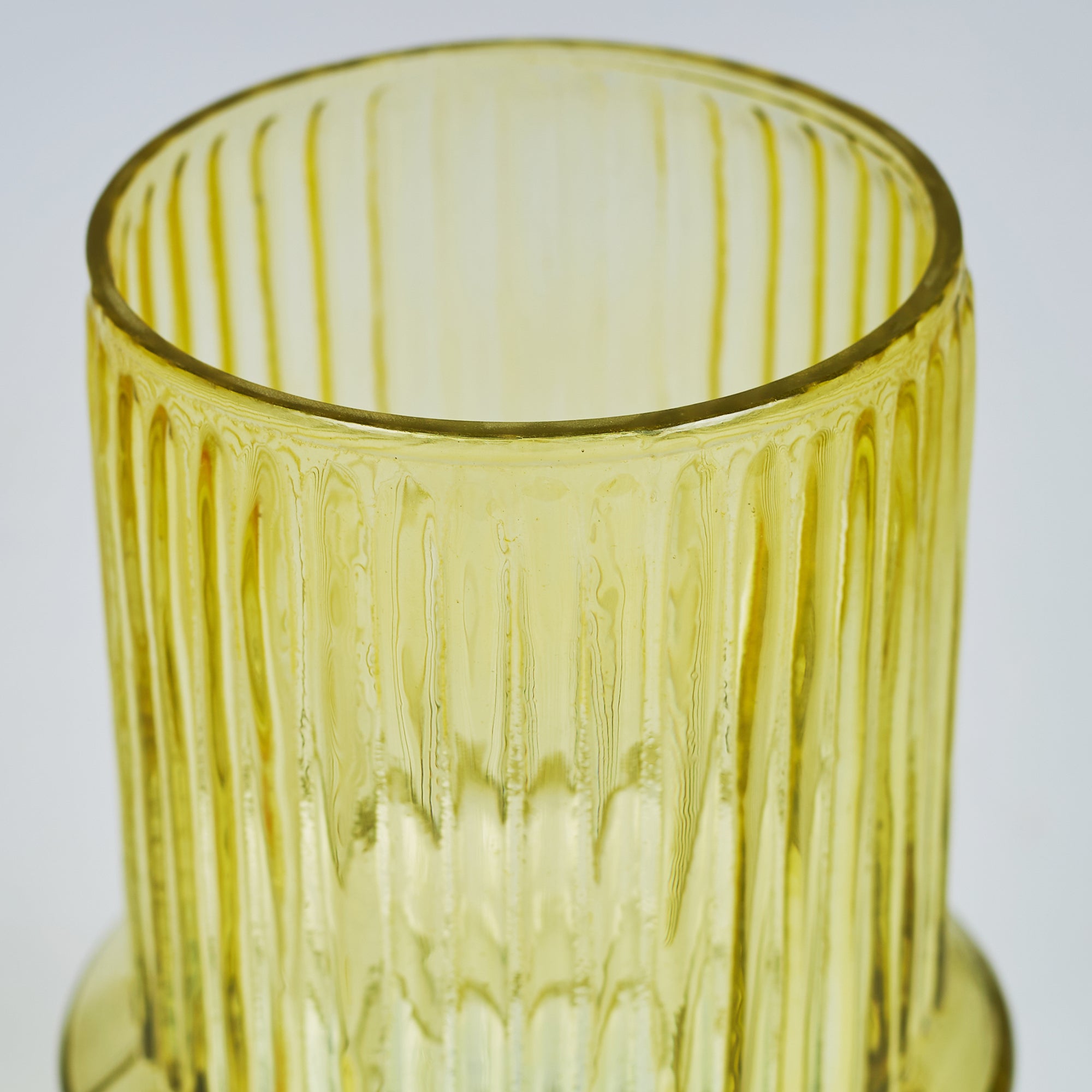 Phiona Glass Fluted Handcrafted Small Vase 18 Cm in Multi Colour