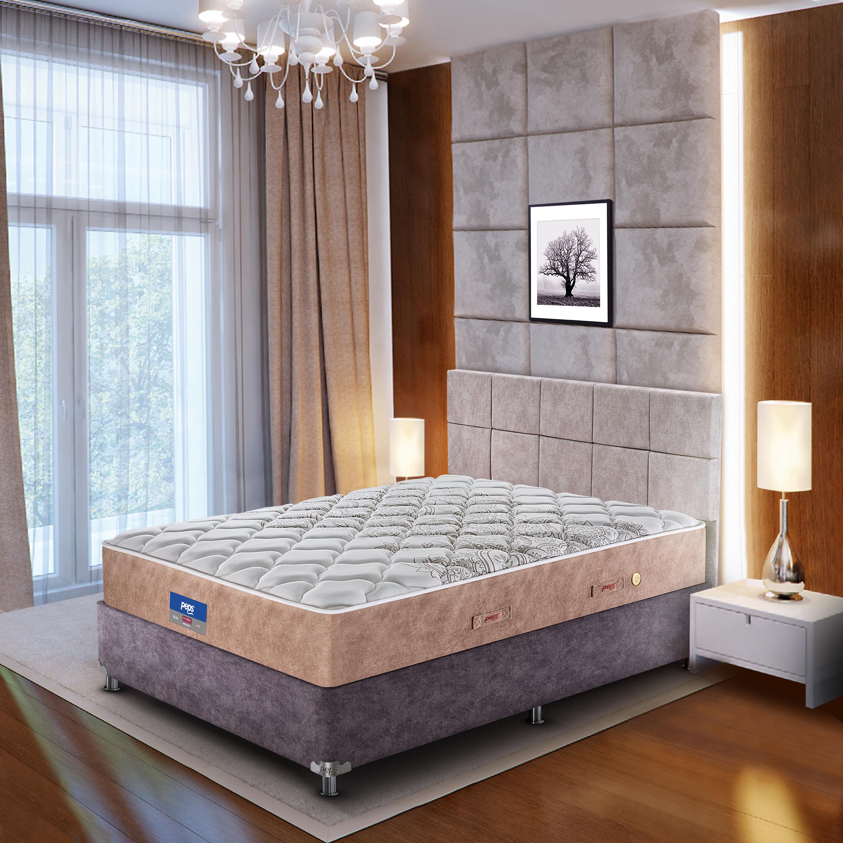 Restonic Ardene Pocket Spring Single Mattress 75x36x8 Inch in Brown Colour
