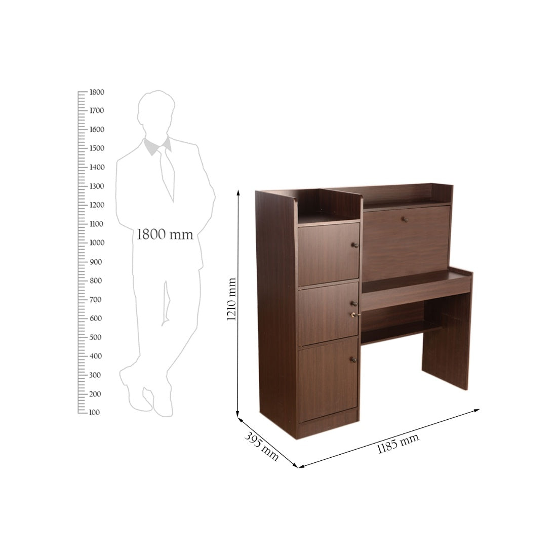 Venus Engineered Wood Study Table in Walnut Colour