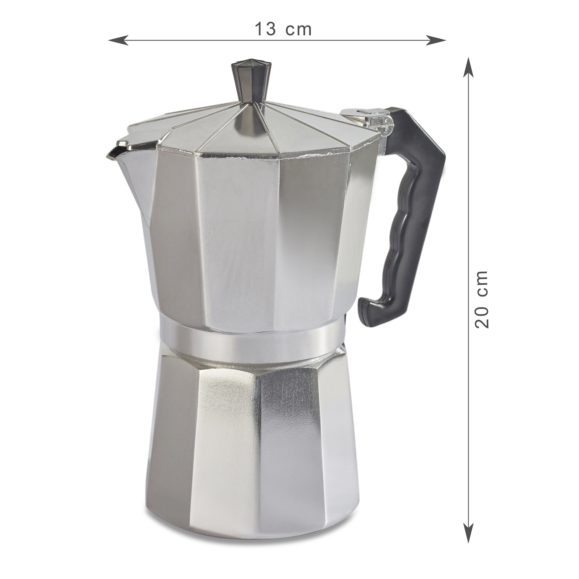 Brew Aluminium Moka Pot Coffee Maker 450 ml in Silver Colour