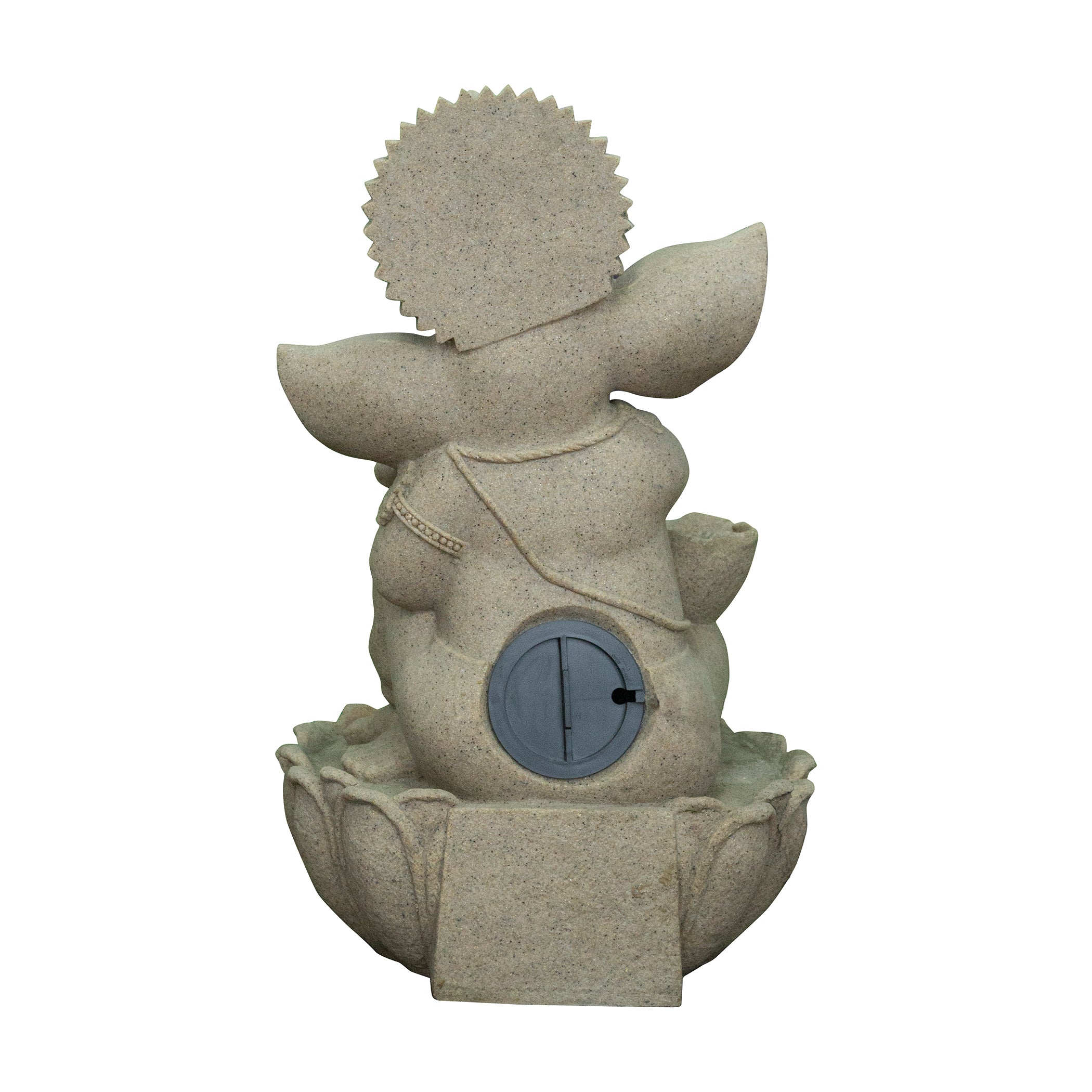 Aqua Bliss Sandstone Ganesha Namaste Water Fountain 52X82Cm in Tan Colour