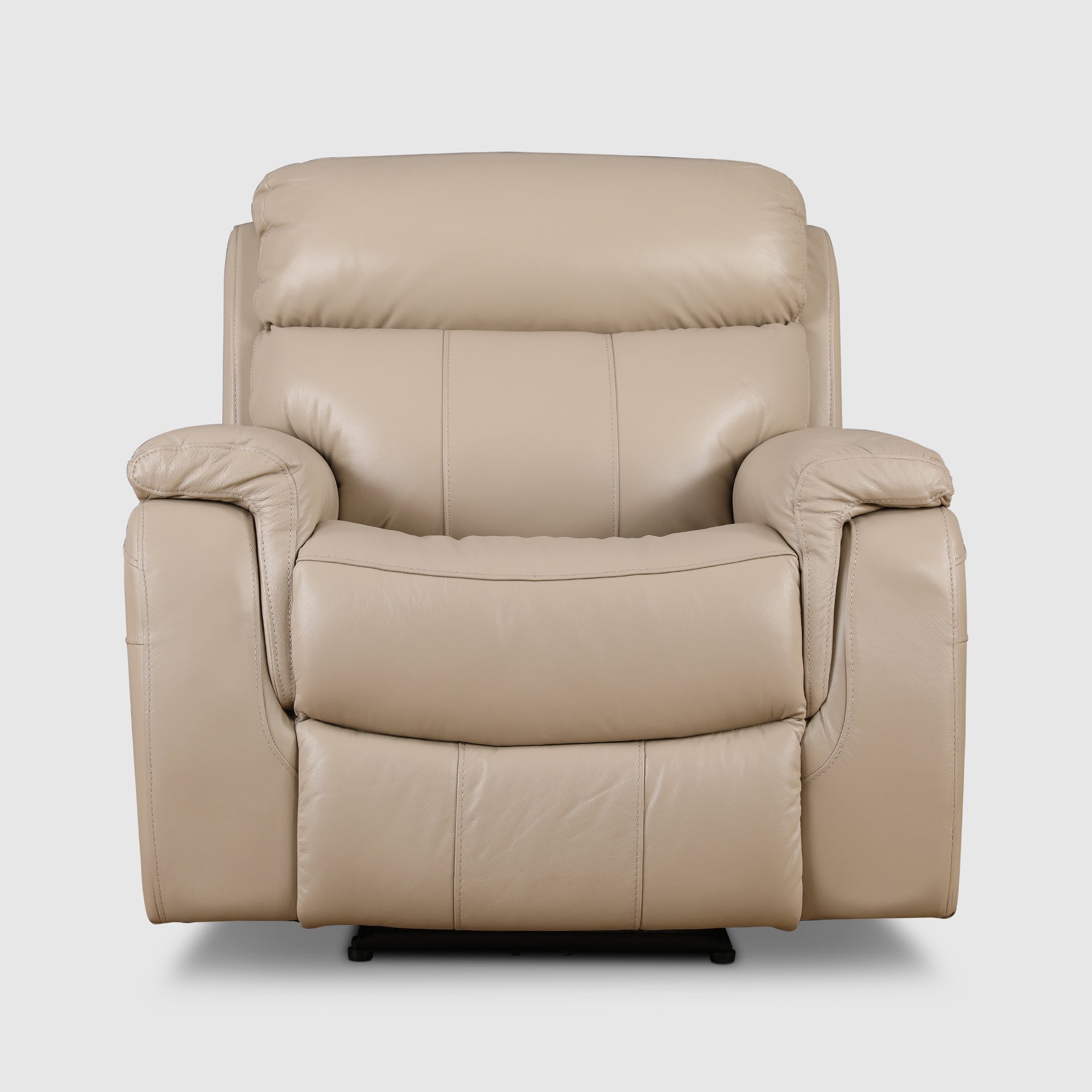 Plush Leather Single Seater Electric Recliner in Beige Colour