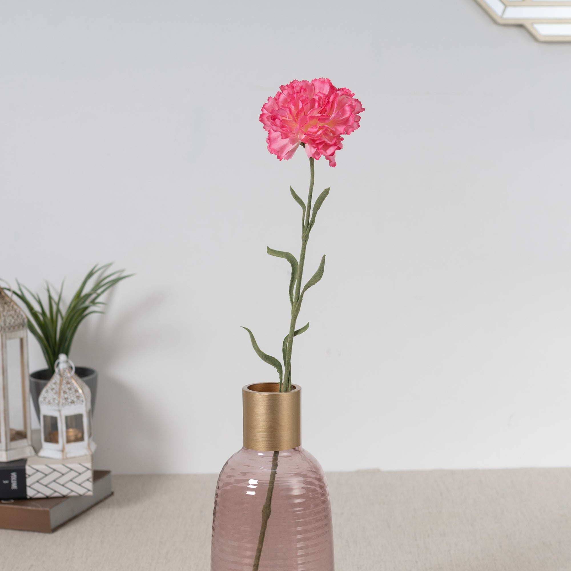 Elora  Pink Carnation Faux Flower 62 Cm in Pink Colour