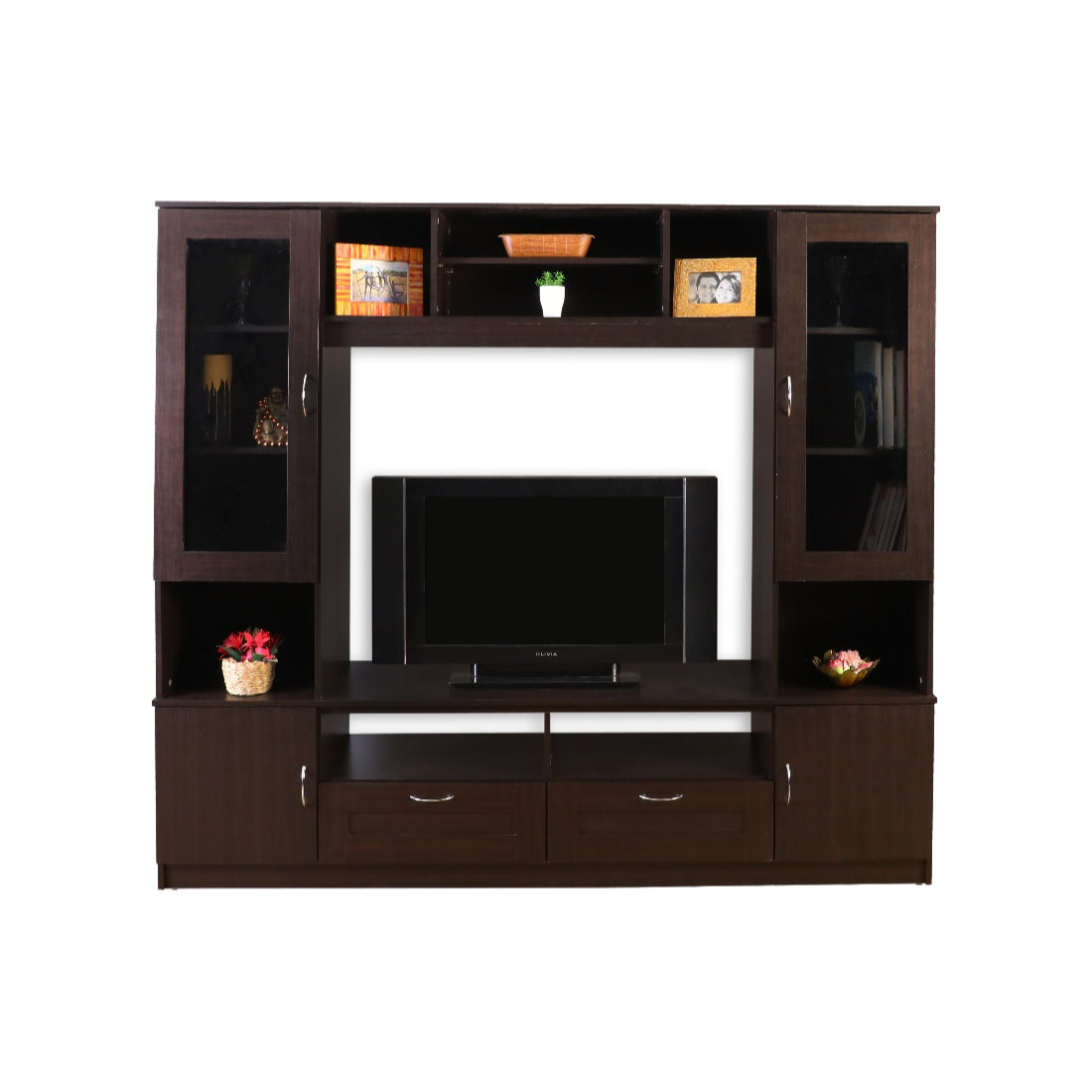 Missouri Engineered Wood Wall Unit in Dark Walnut Colour