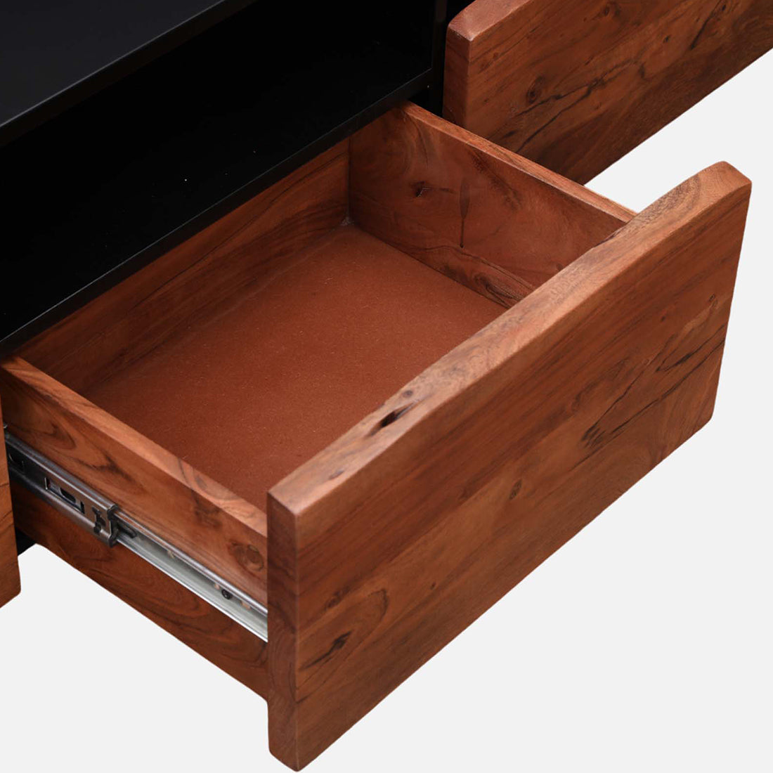Arduous Acacia Wood Low Height Tv Unit in Brown Colour
