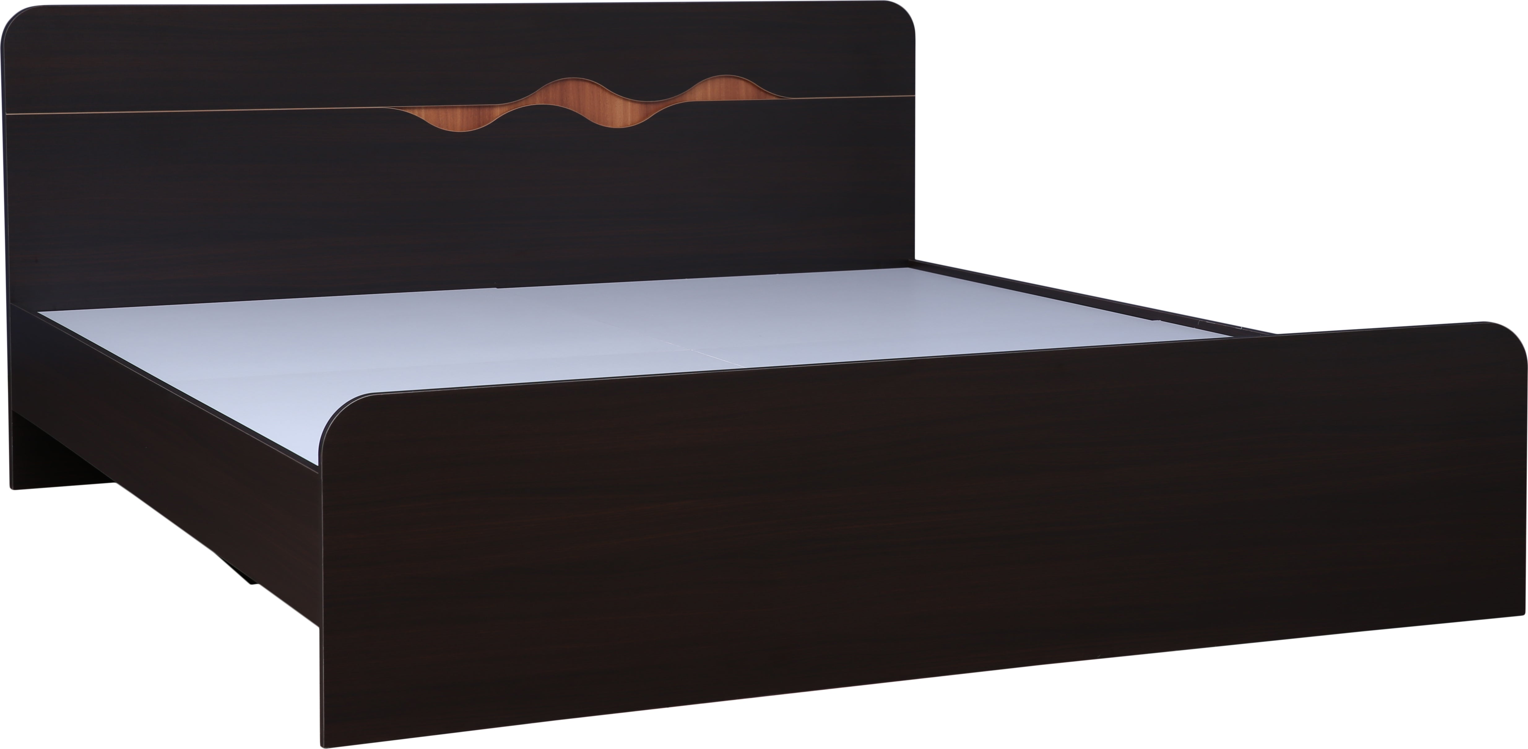 Swirl King Bed without storage in Dark Oak Colour