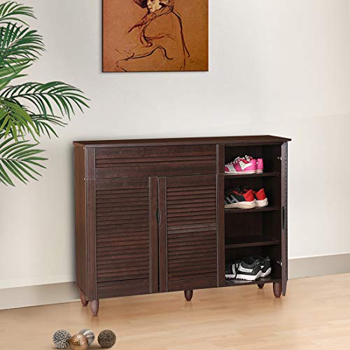 Carry Engineered Wood Shoe Rack in Wenge Colour