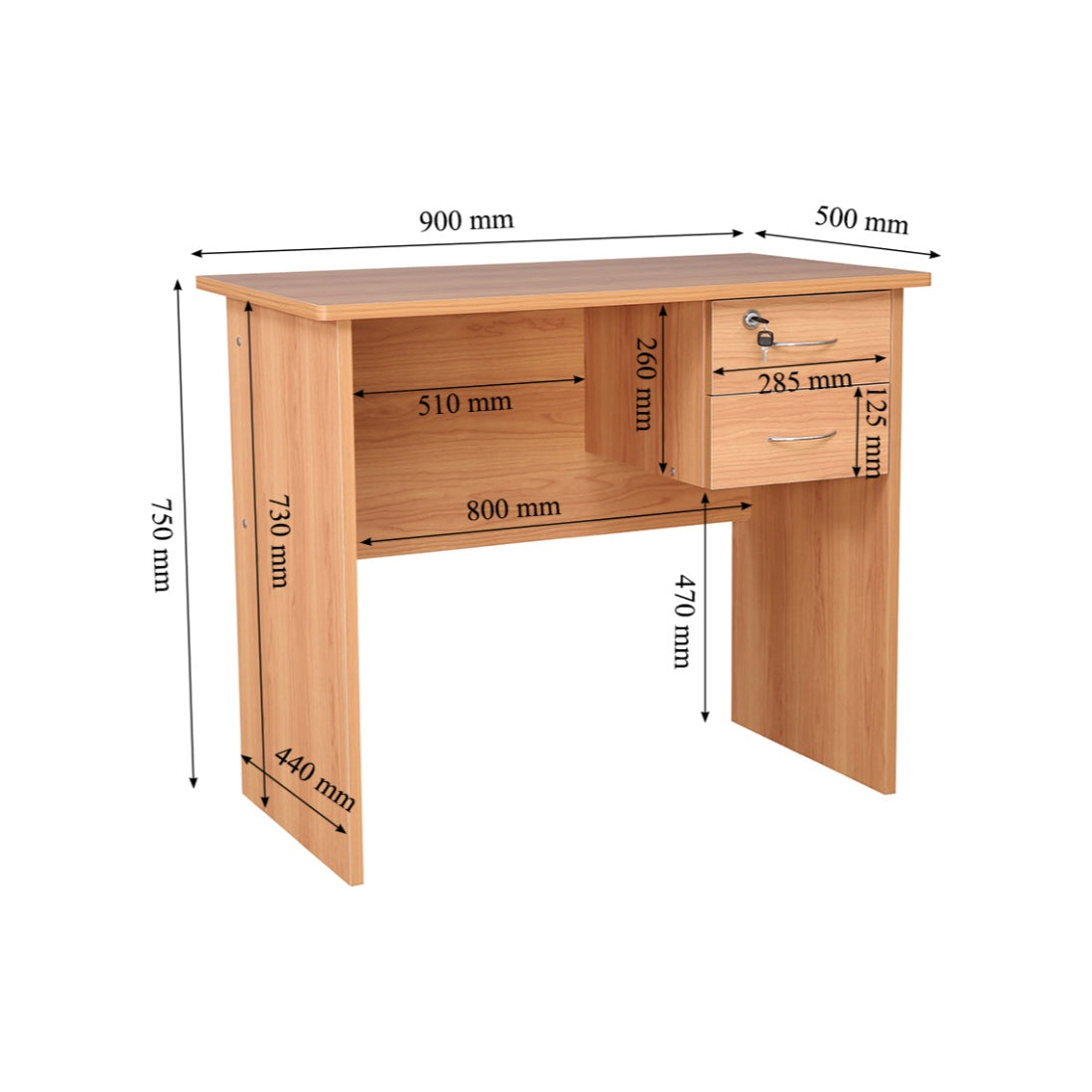 Simply Engineered Wood Study Table in Honey Colour