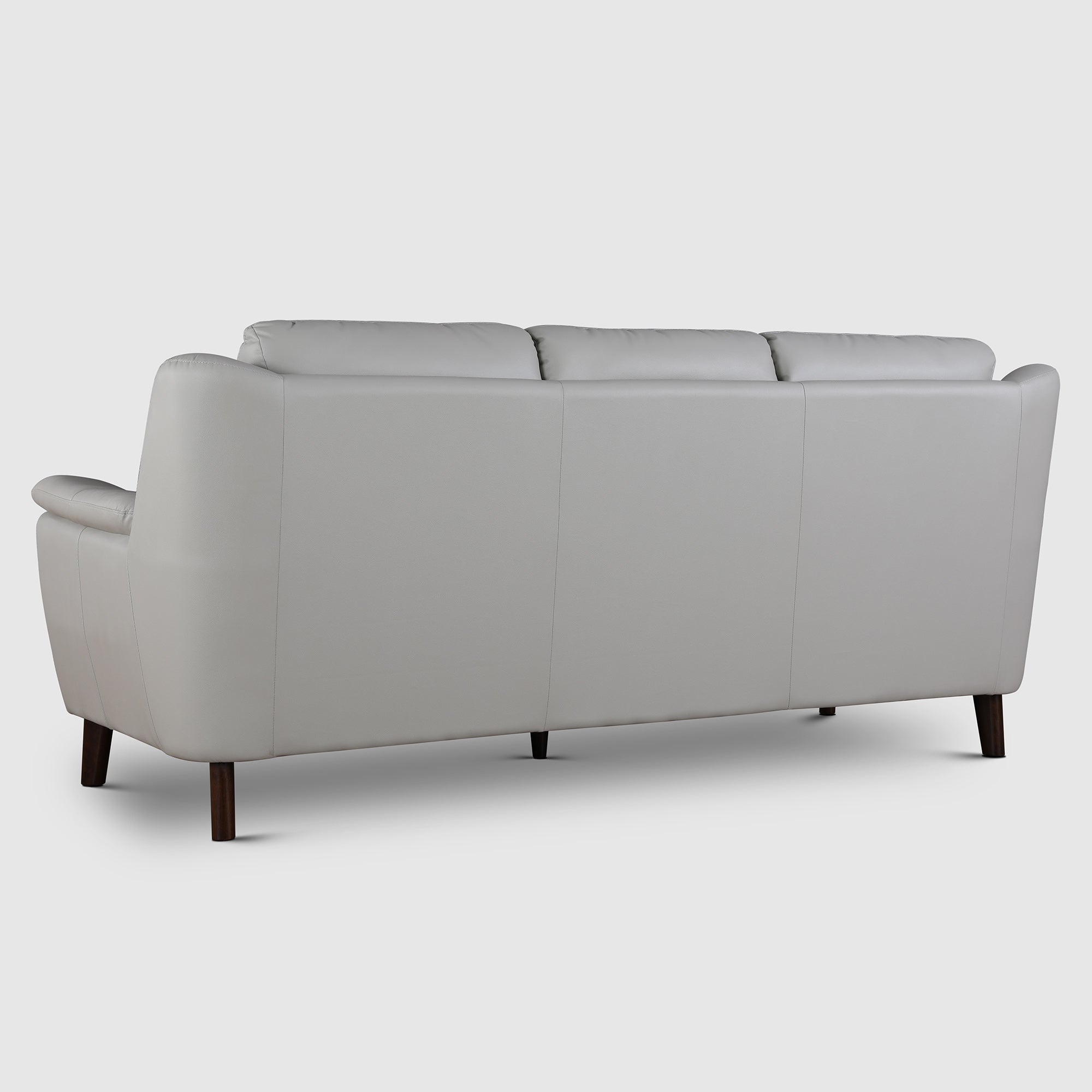 Alexa Half Leather Three Seater Sofa in Light Grey Colour