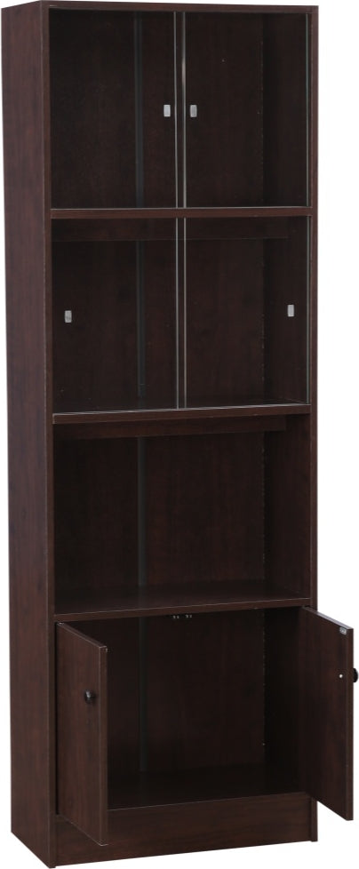 Lara Engineered Wood Medium Book Shelf in Wenge Colour