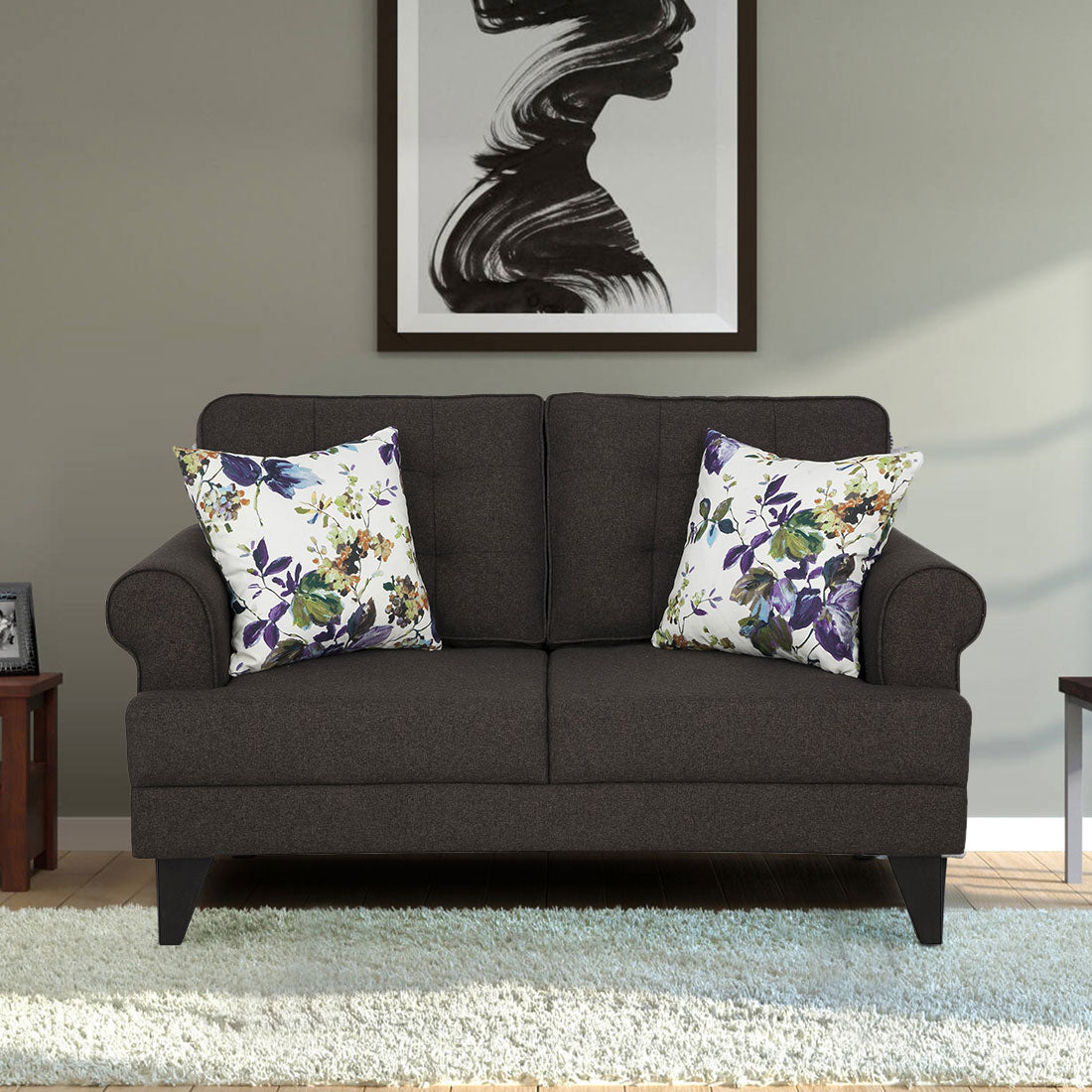 Understated Charm (Paddington 3 + 2 Seater Sofa Set Dark Brown + Antwerp Flute Centre Table)