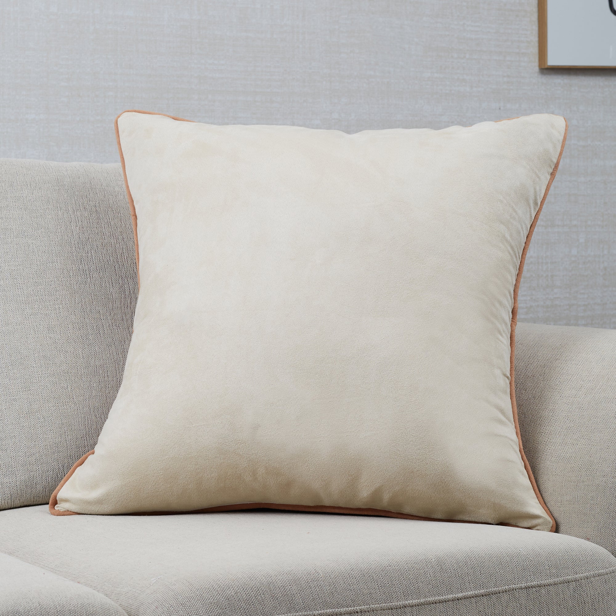 Nora Shades  Reversible Solid Cushion Cover 60X60 Cm in Tan Colour