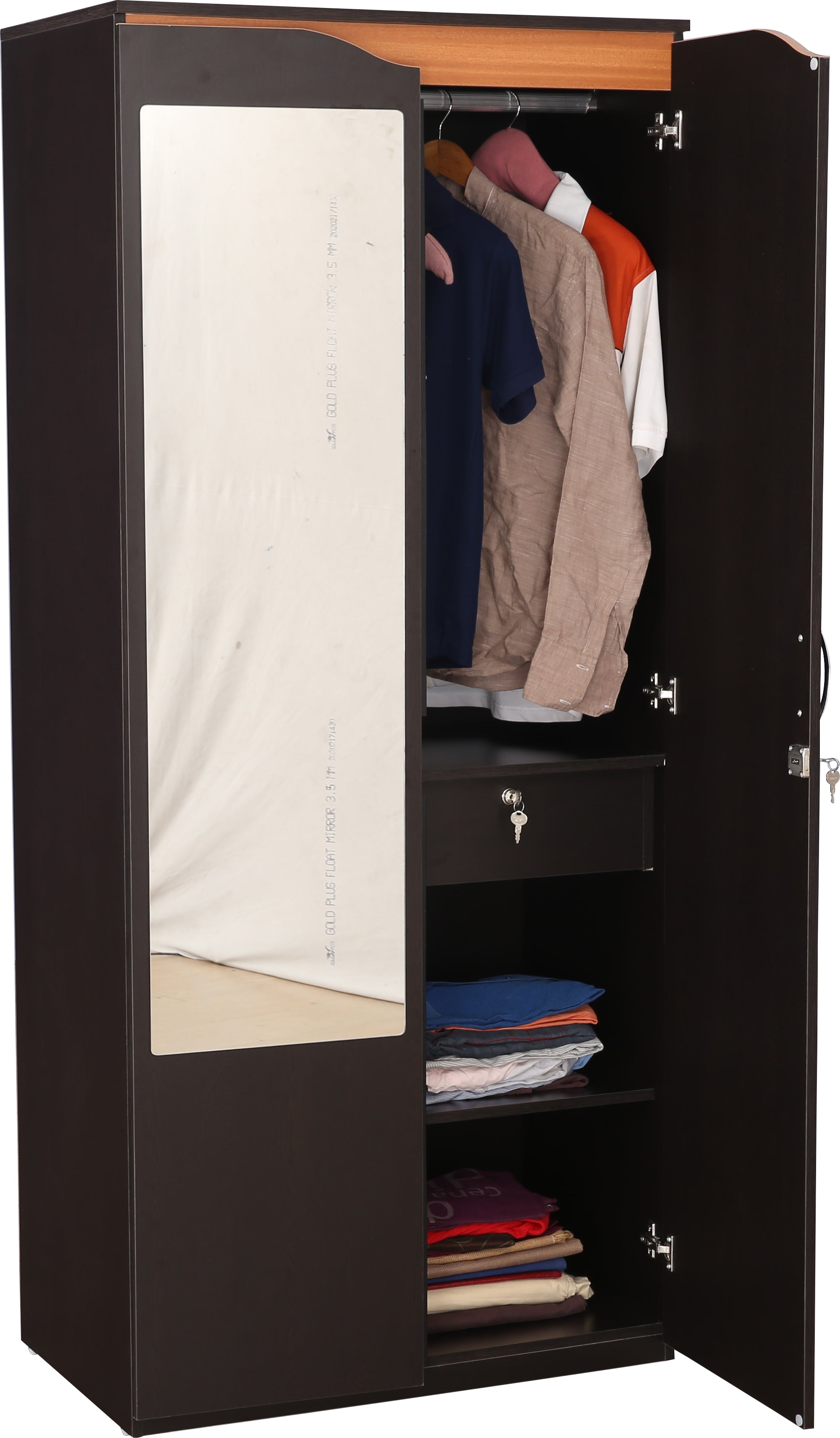 Swirl Two door Wardrobe in Wenge Colour