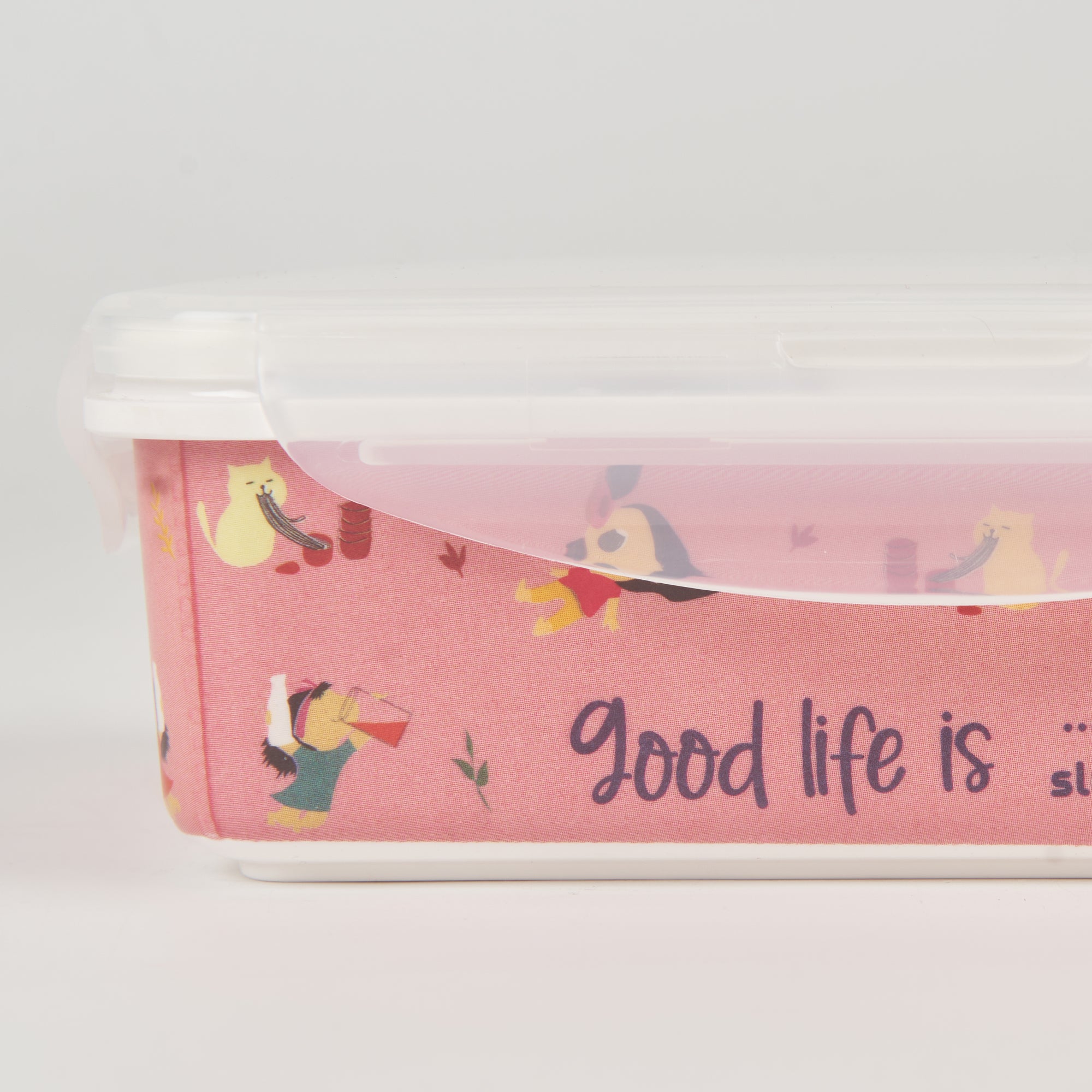 Good Life Melamine Rectangular Lunch Box Large Set of 2 in Multi Colour