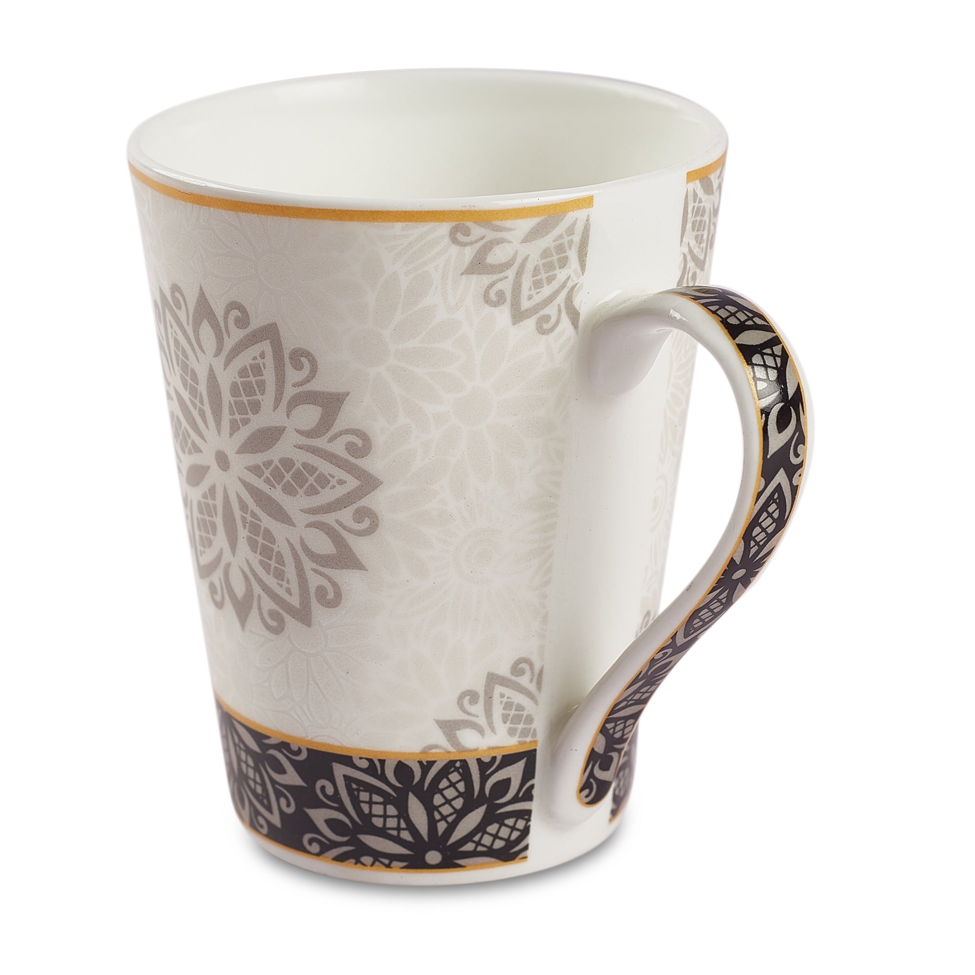 Sapphire Bone China Coffee Mug Set of 4 in Grey Colour