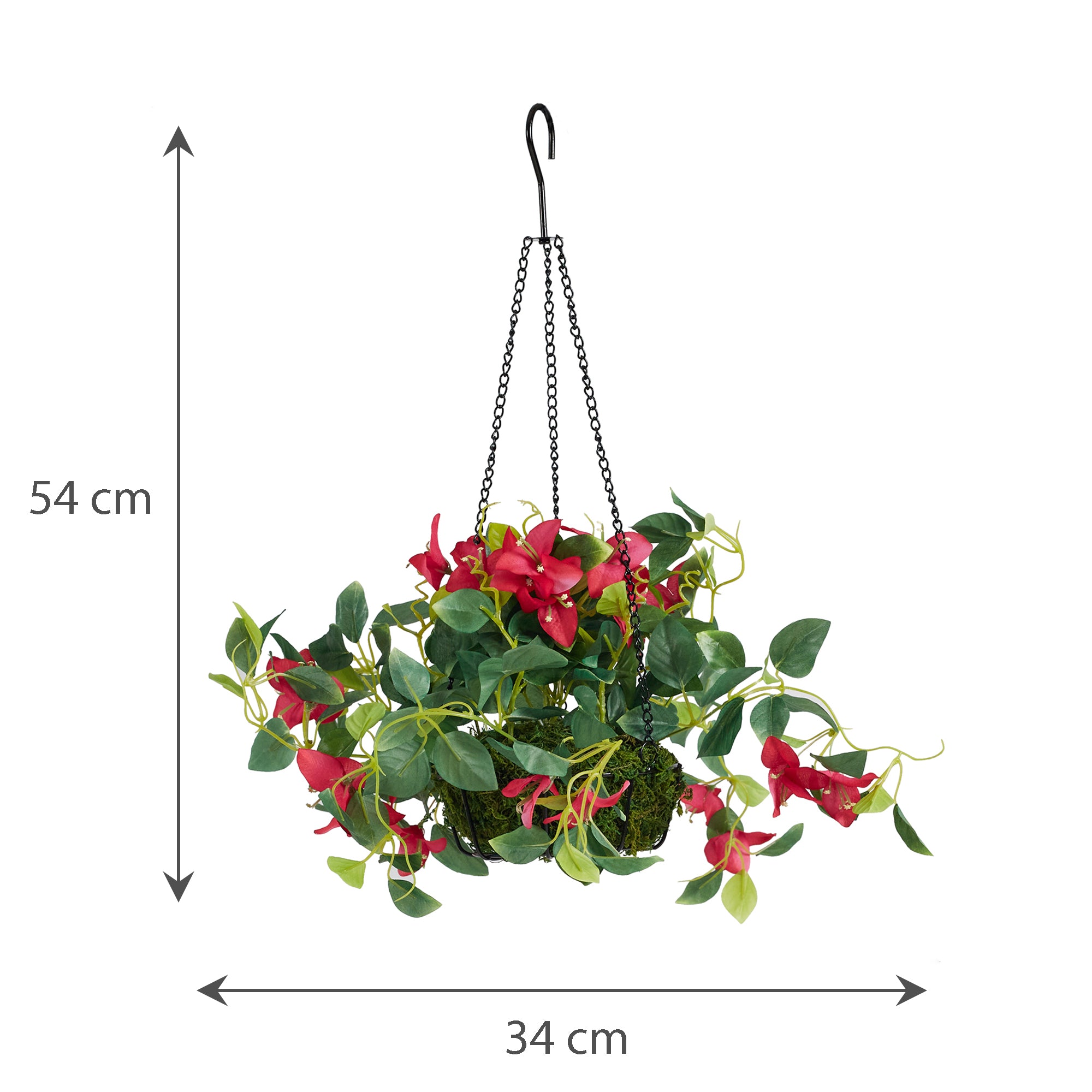 Ilana Faux Hanging Bougainvillea With Pot 54 Cm in Fuschia Colour