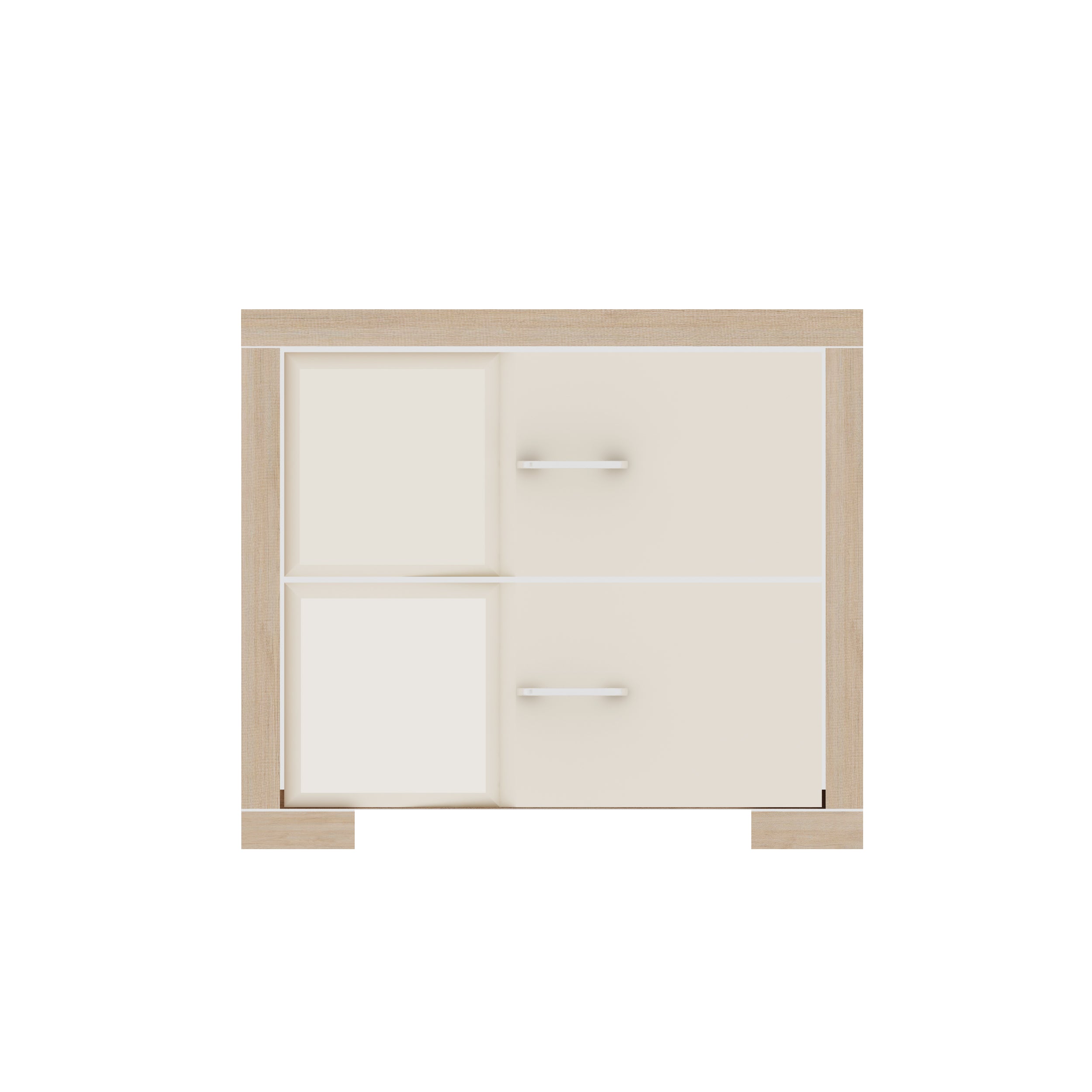Jordan  Night Stand in Sonam Oak & White Colour