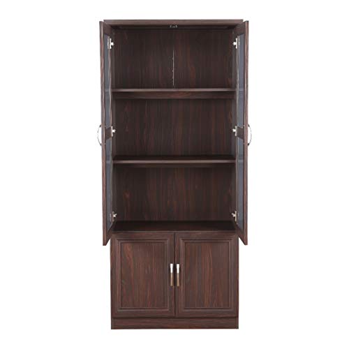 Camilla Engineered Wood Book Shelf with Door in Walnut Colour
