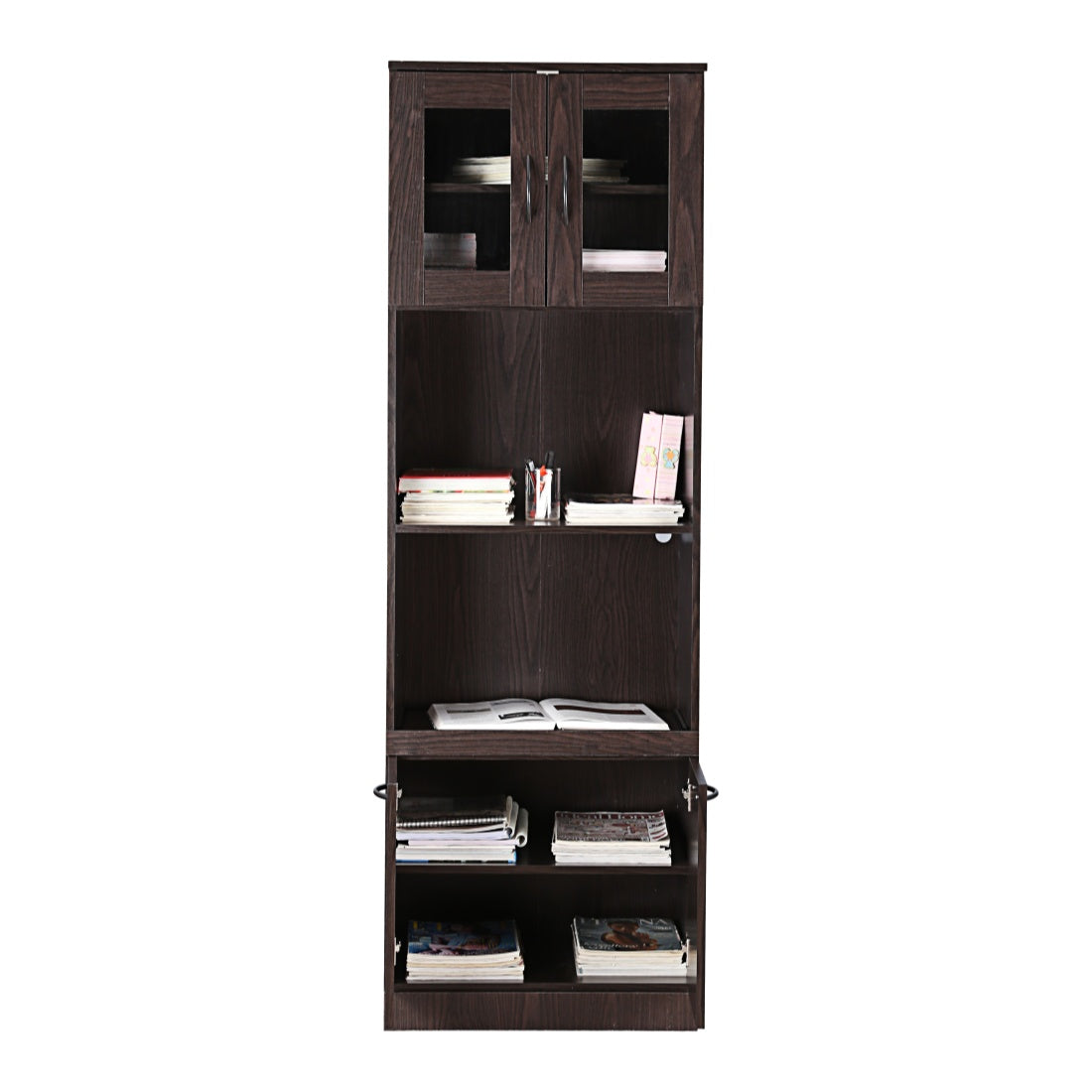 Penelope Engineered Wood Multipurpose Cabinet in Walnut Colour