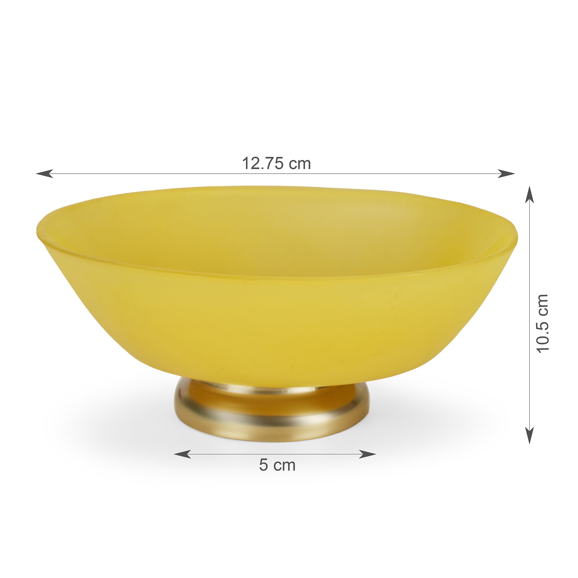 Emilia Glass Frosted Colored Soap Dish in Yellow Colour