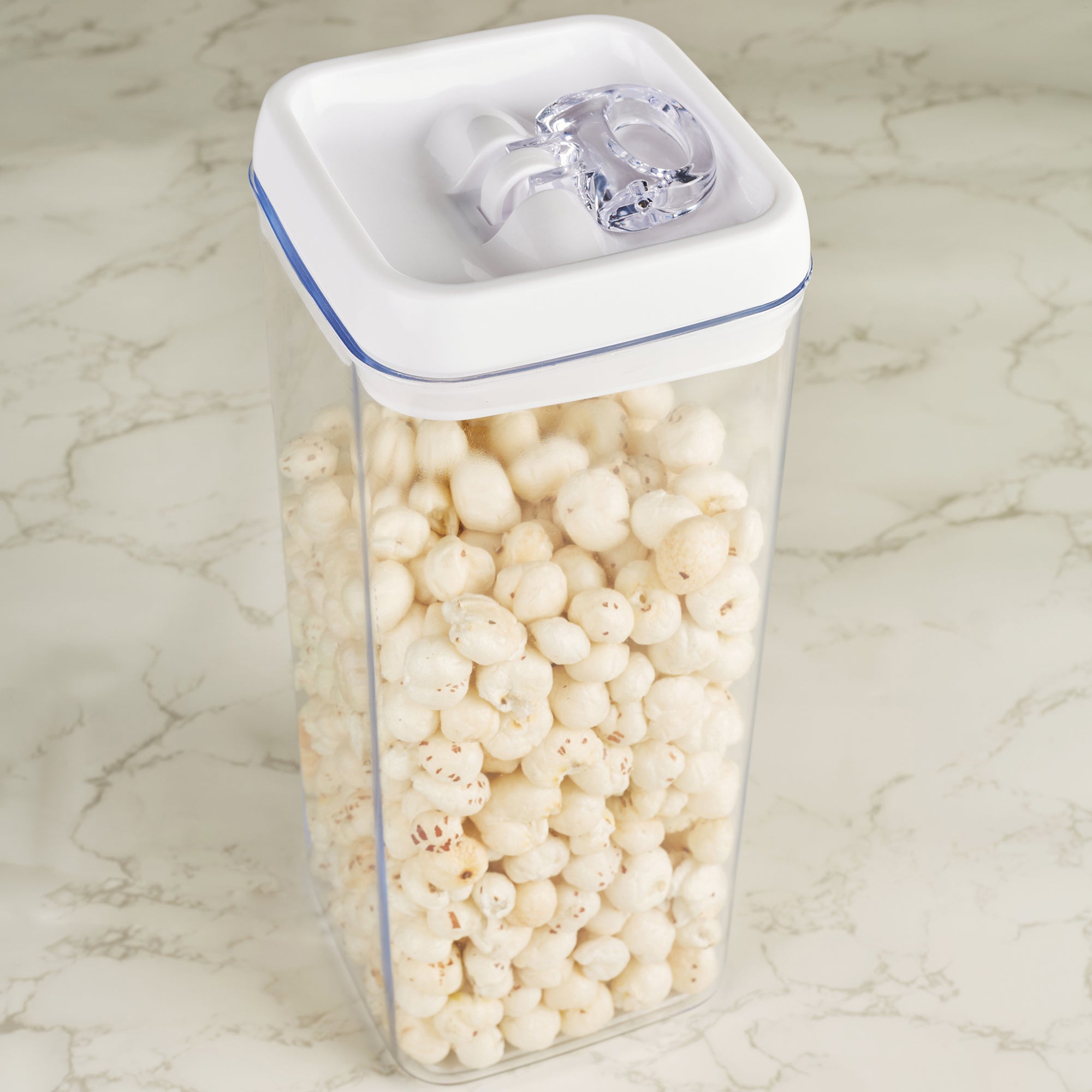 Robusto BPA Free Easy Lock Square Container 3100ml in Transparent & White Colour