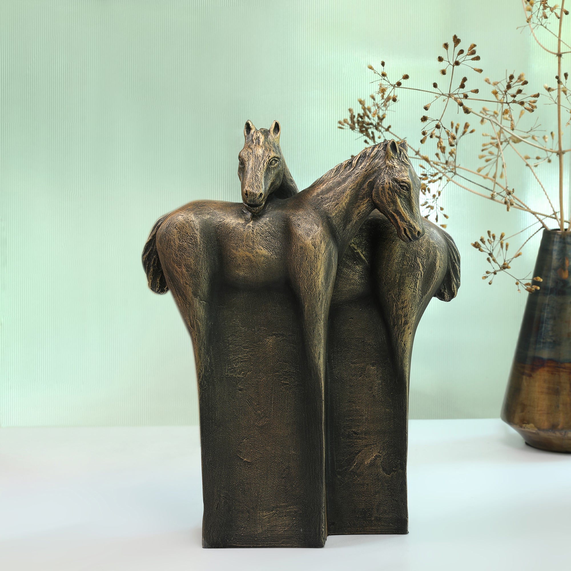 Stella Antique Finish Polyresin Horse Table D&eacute;cor