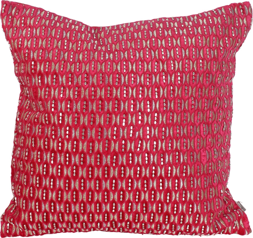 Folklore Cushion Cover 16X16 CM in Fushia Colour by Living Essence