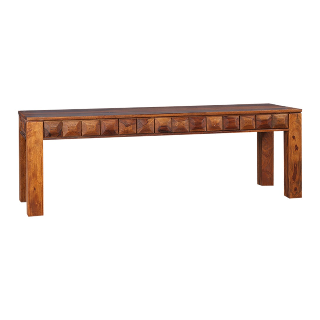 Woodrow Sheesham Wood(Rosewood) Dining Bench for 6 Seater in Honey Colour