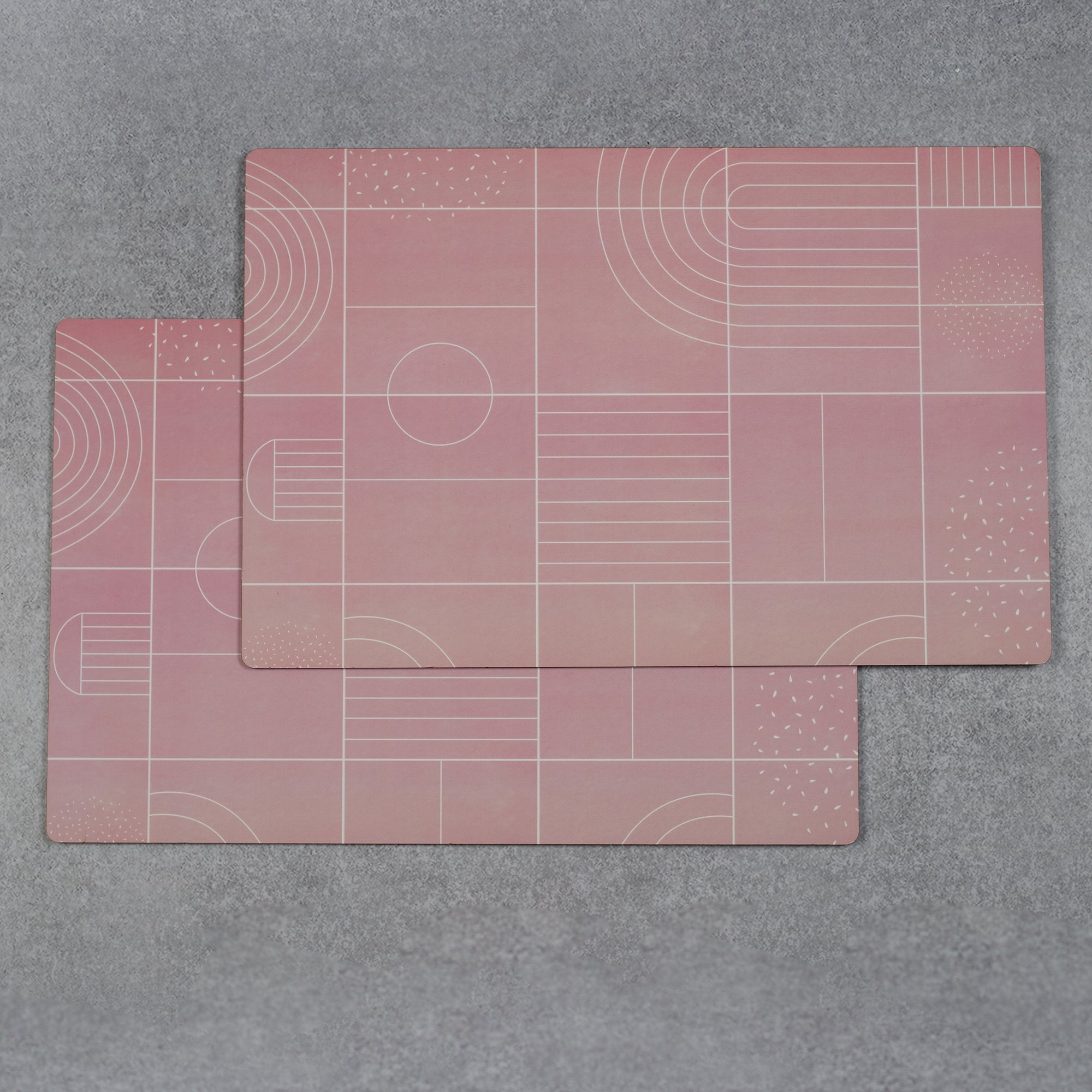 Print Moden Pop Pink Engineered Wood Placemat Set Of 2 in Multi Colour