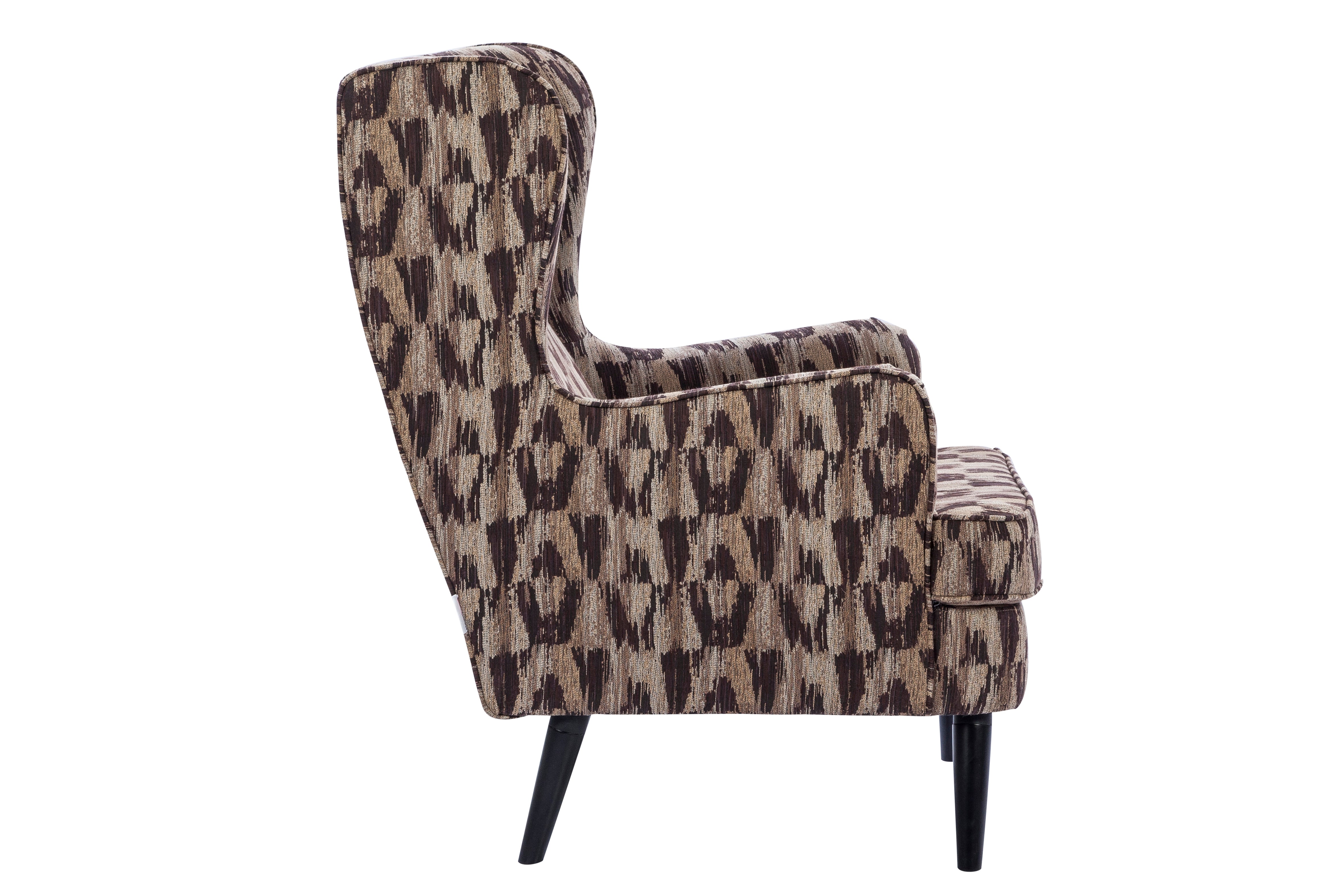 Charm Fabric Arm Chair in Brown Colour