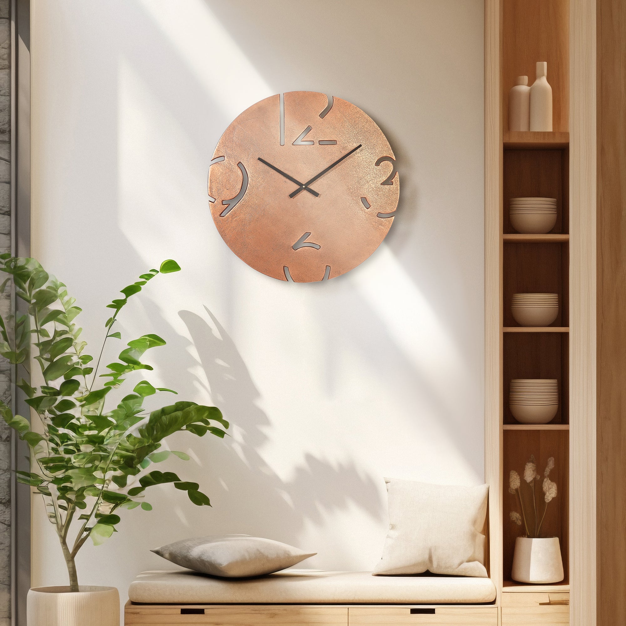 Magna Metal Clocks 56 Cm in Copper Colour