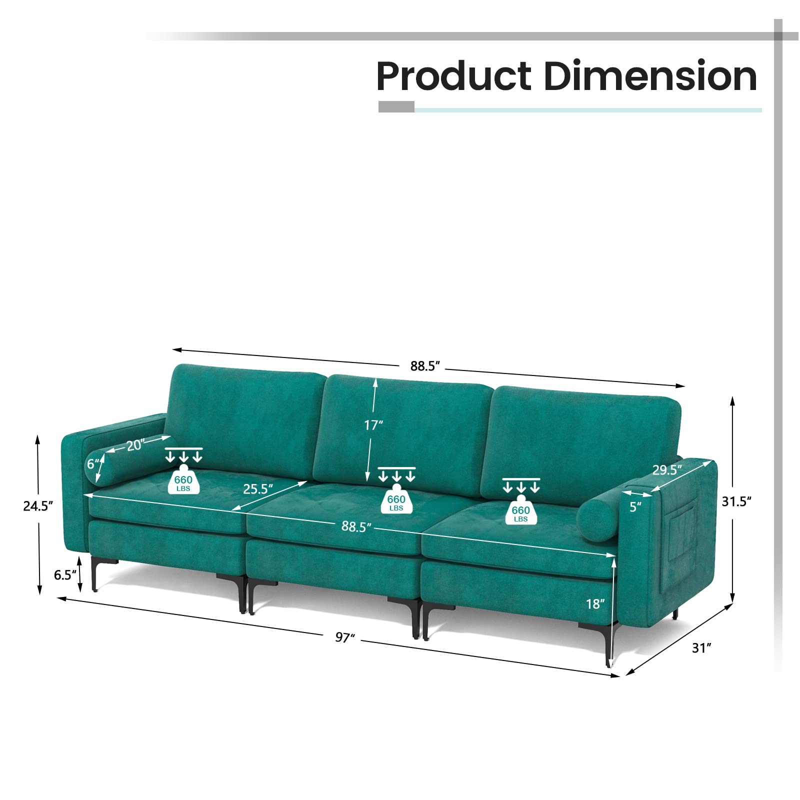 Heavy Duty Sleeper Sofa Couch for Living Room