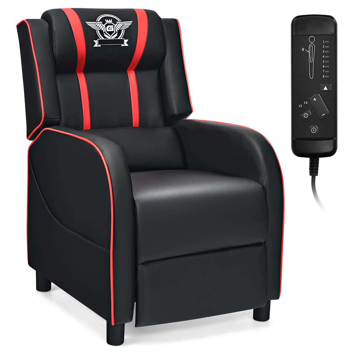 Adjustable Massage Gaming Chairs for Adults w/Footrest, Remote Control & Side Pocket