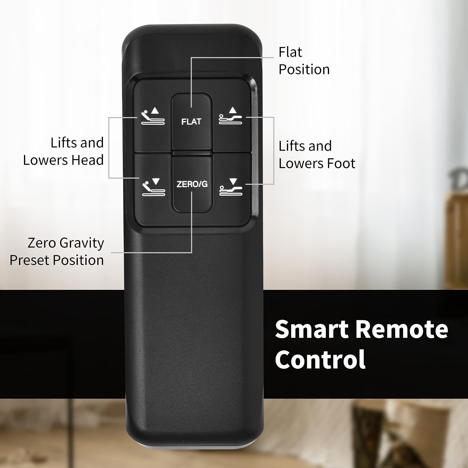 Adjustable Bed Base, Electric Adjustable Bed Frame w/ Wireless Remote