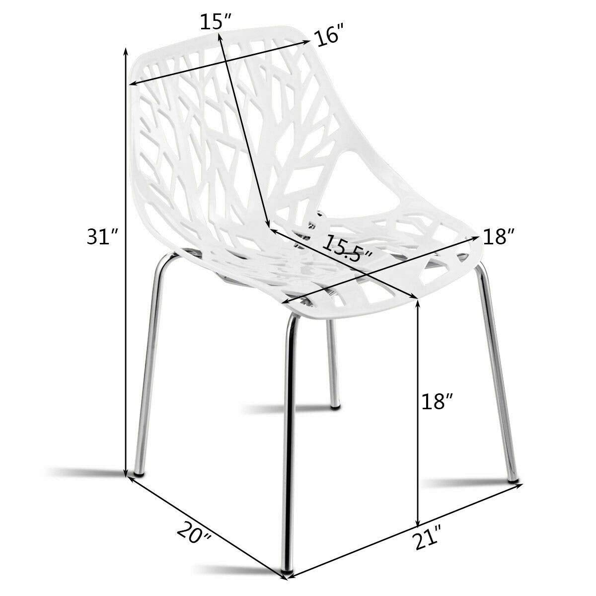 Set of 6 Modern Stackable Dining Chairs with Plastic Feet Pads