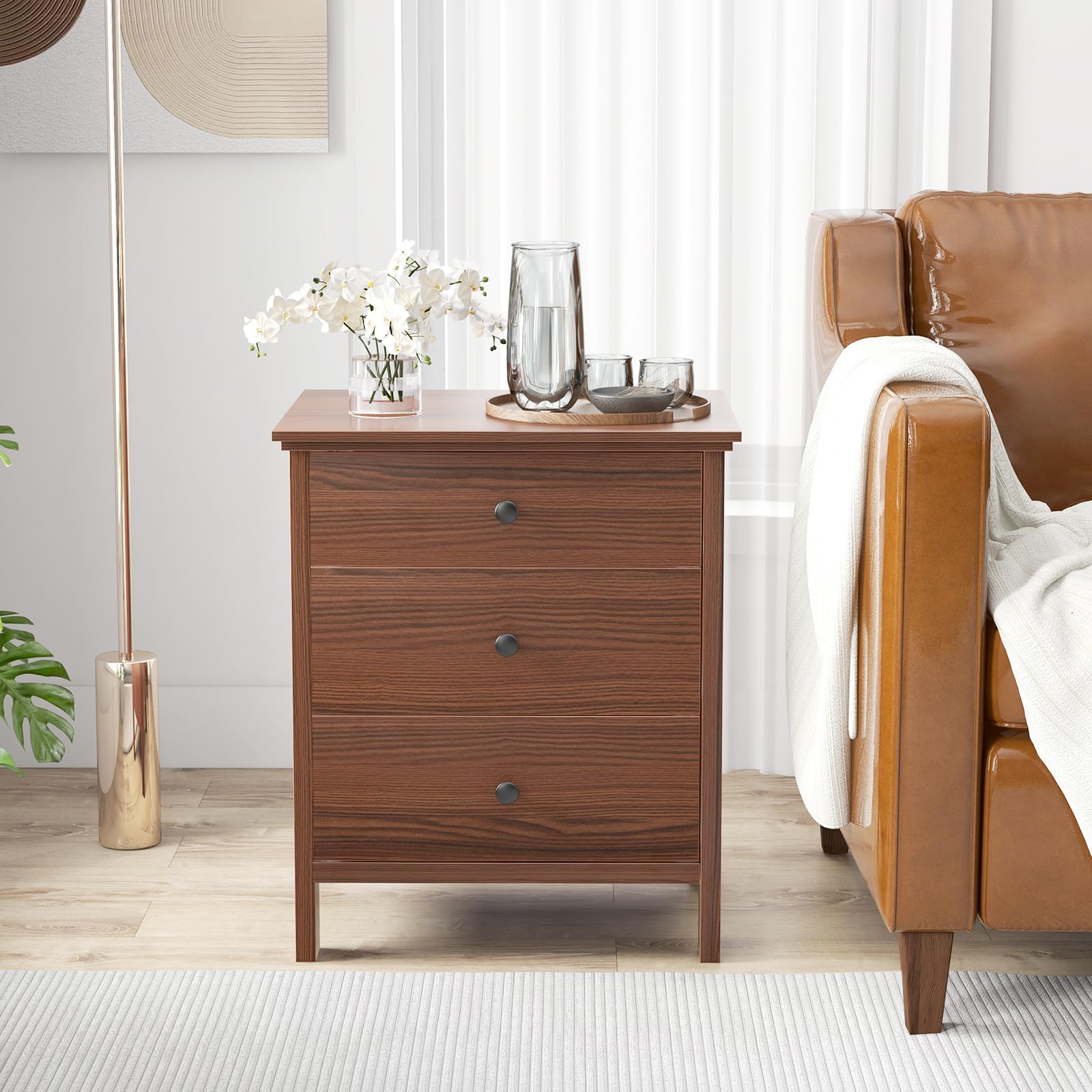 3 Drawers Nightstand Set of 1/2