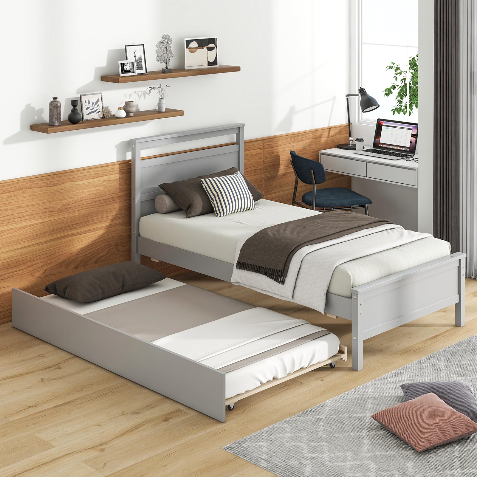 Twin Bed Frame with Trundle