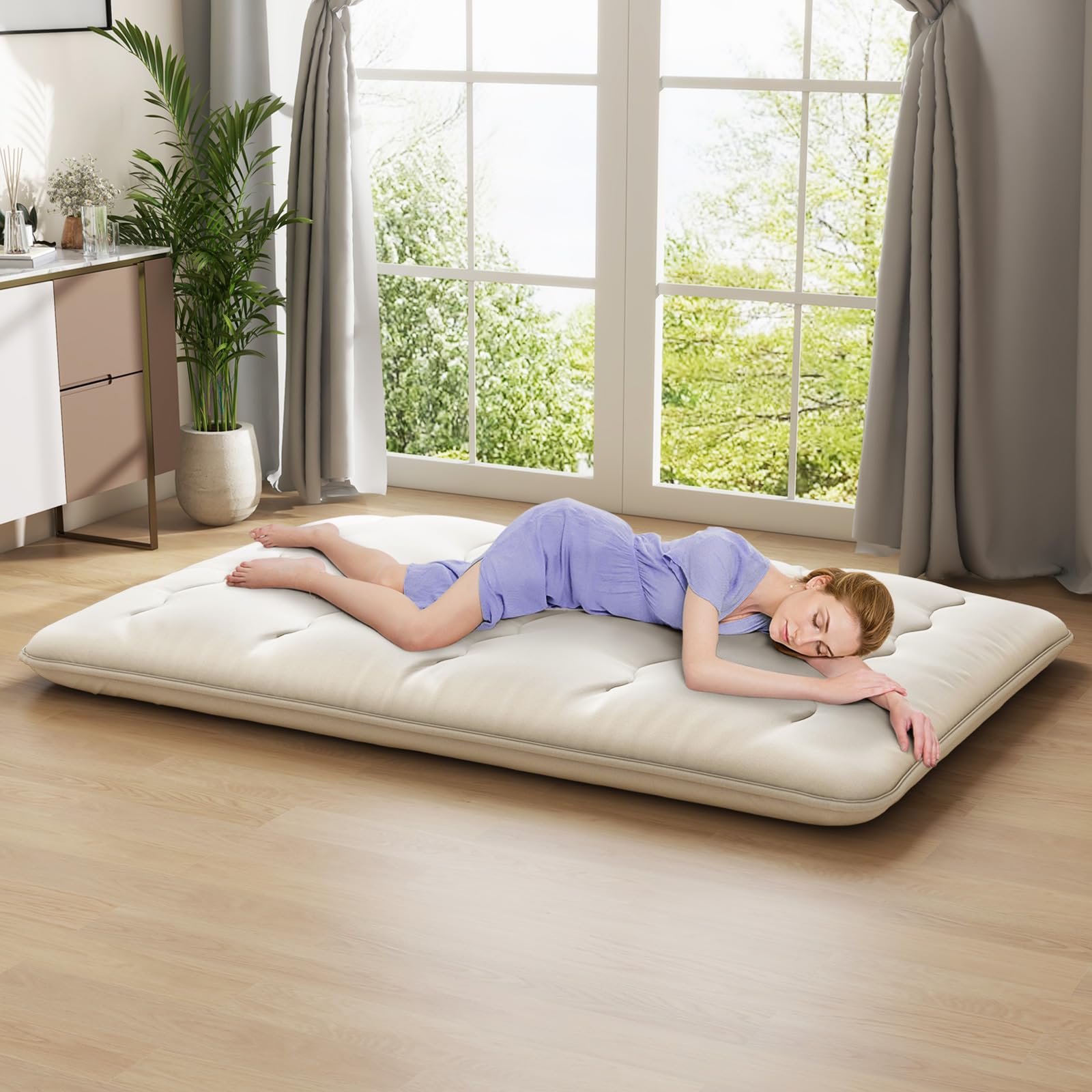 Japanese Floor Mattress 4 Inch Roll up Futon Mattress