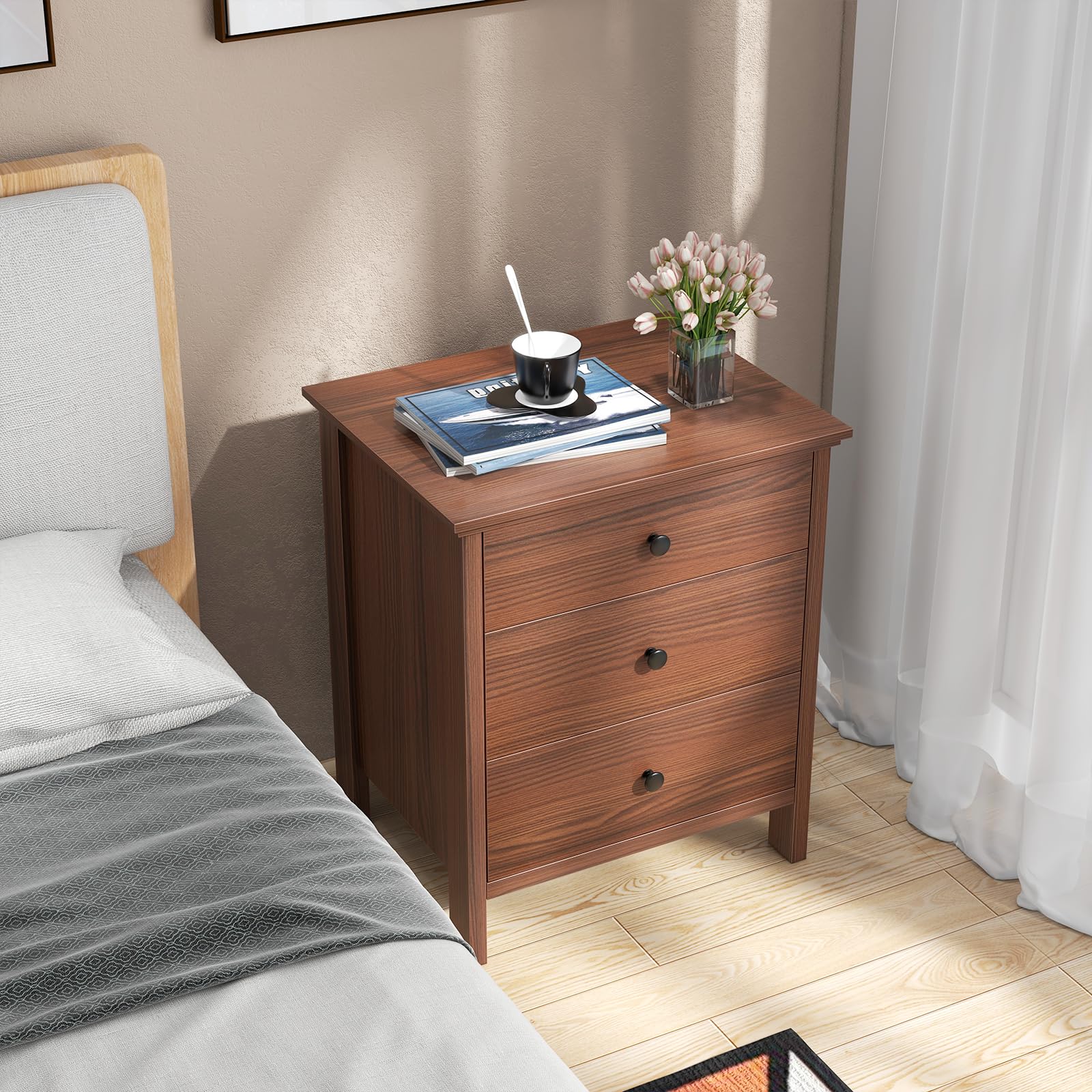 3 Drawers Nightstand Set of 1/2