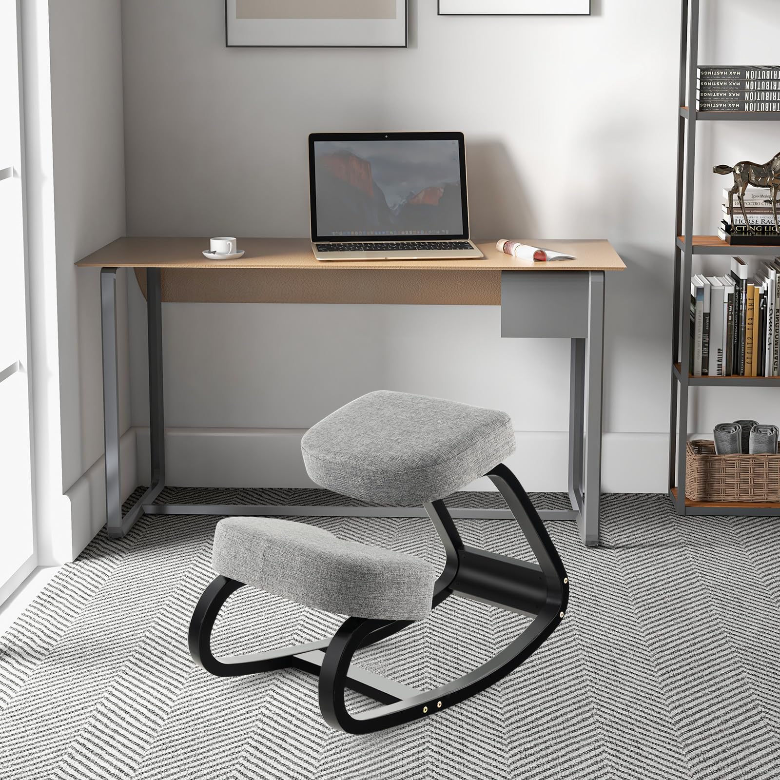 Kneeling Chair, Posture Chair, Max Load 330 Lbs, Rocking Knee Chair with Soft Cushion