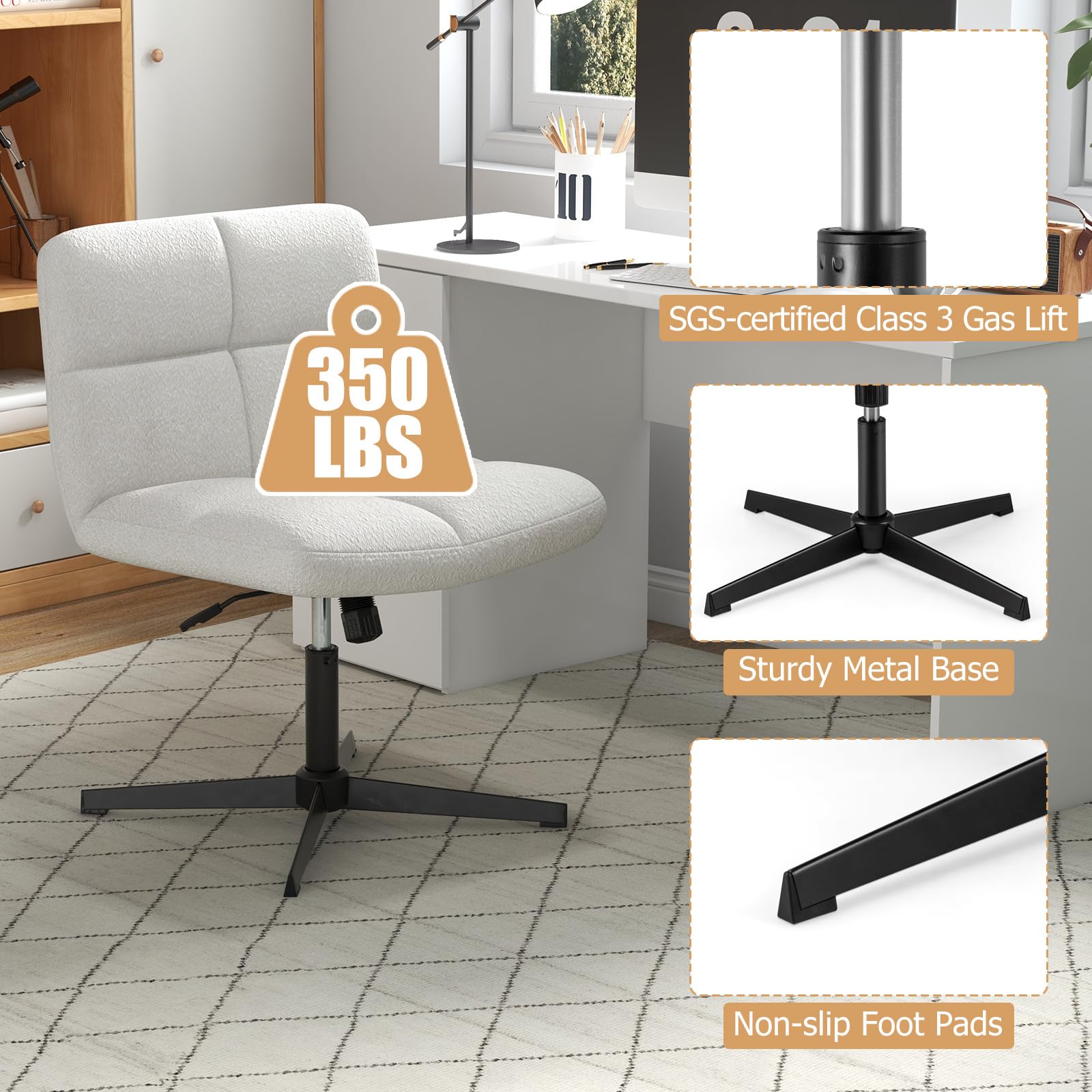Criss Cross Chair, Height Adjustable Computer Swivel Office Chair