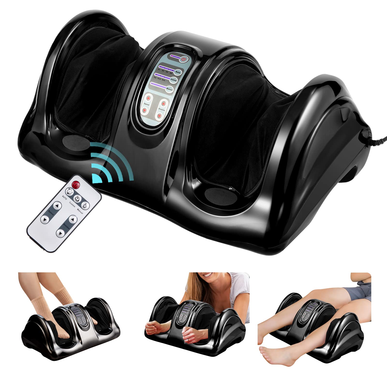 Electric Shiatsu Foot Massager with Remote and 4 Massage Modes