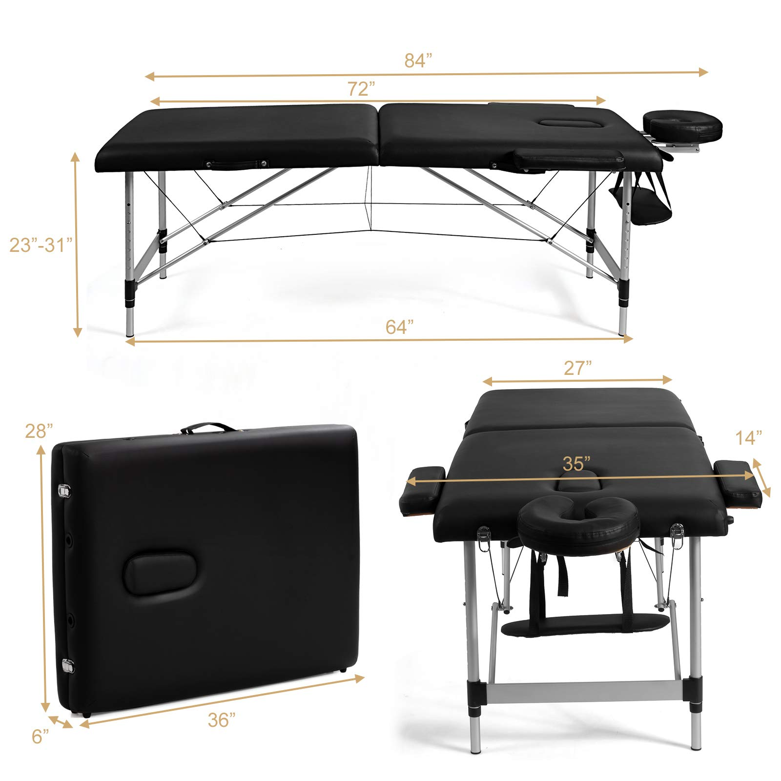84" Massage Table with Carry Case
