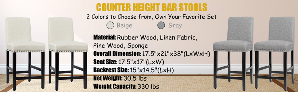 Bar Stools Set of 2