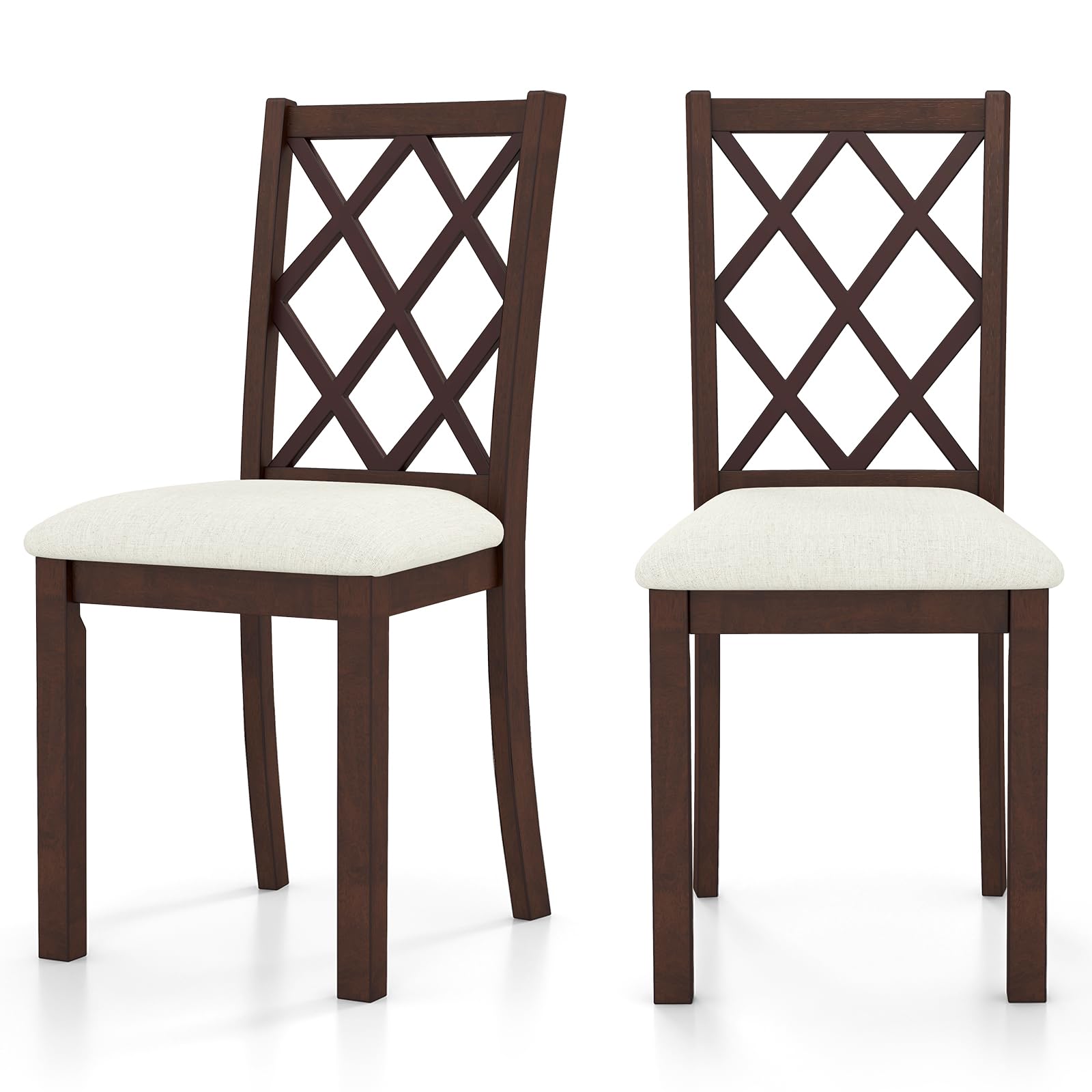 Wood Dining Chairs Set of 2/4, Farmhouse Kitchen Chair with Rubber Wood Legs