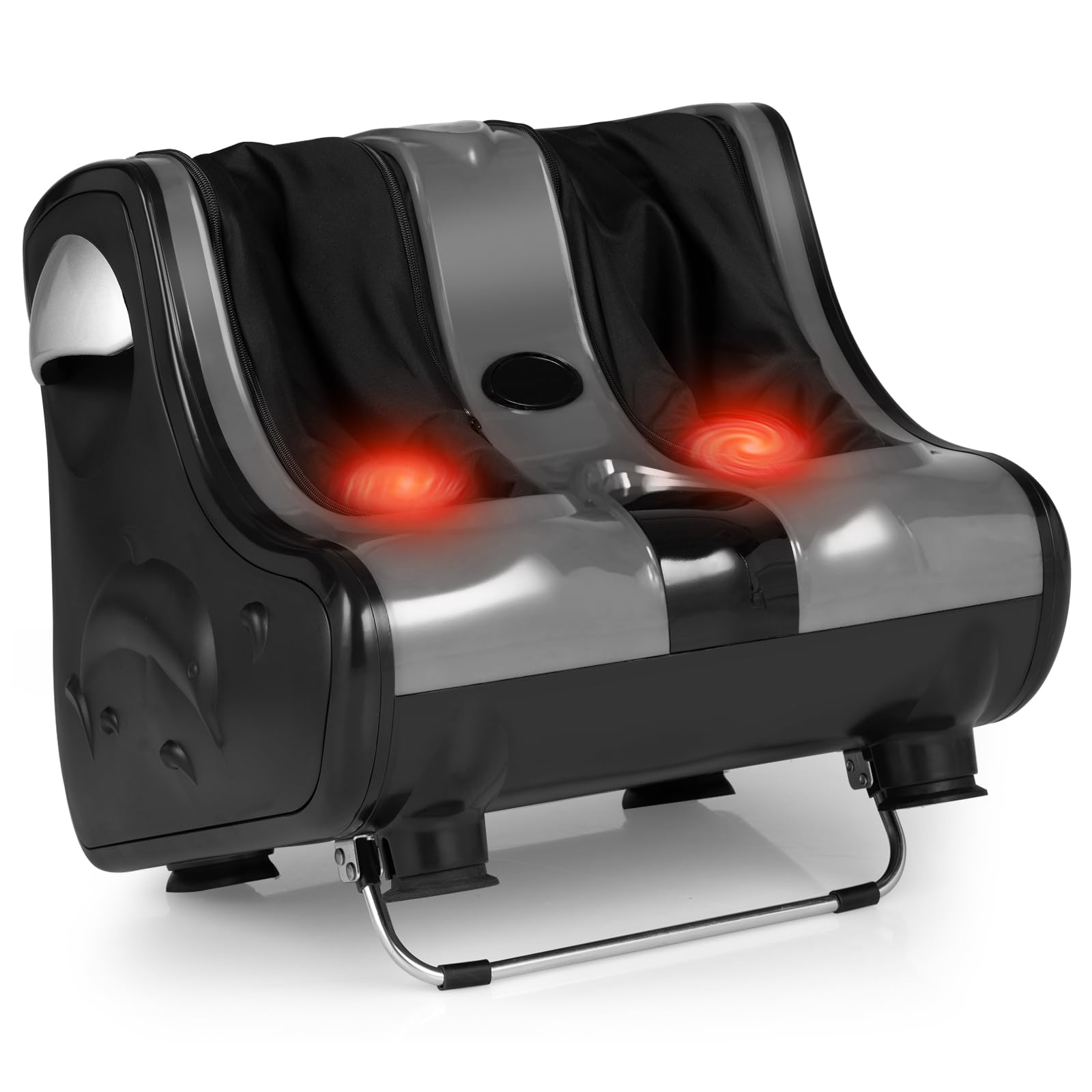 Foot and Calf Massager with Heat，Shiatsu Foot Massager Machine with Vibration, Deep Kneading, 3-Level Intensity Modes