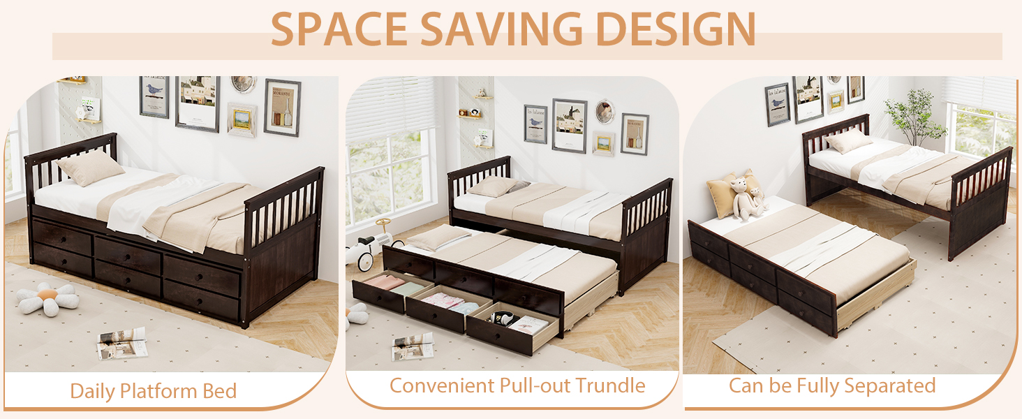 Twin Size Captain’s Bed
